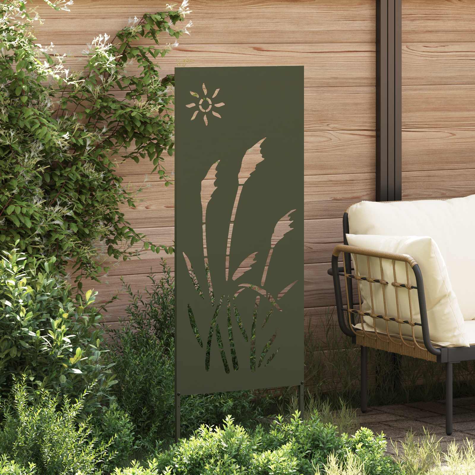 Privatnost u vrtu Rezbarija Maslinovo zelena 50 x 140 cm