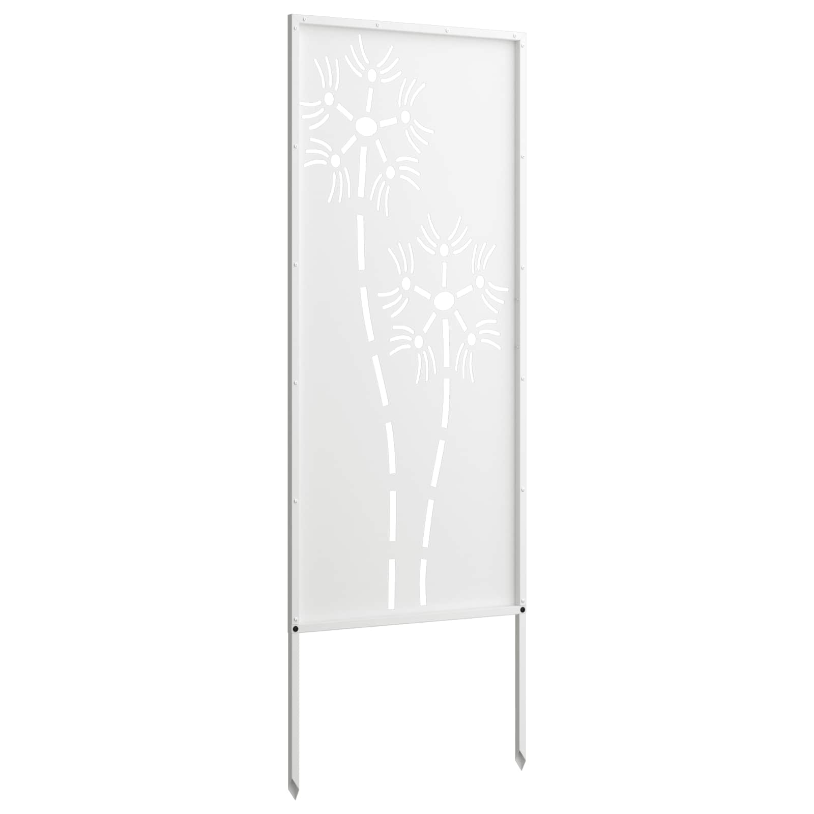 Privatnost u vrtu Bijelo 50 x 140 cm Hladno valjana čelična