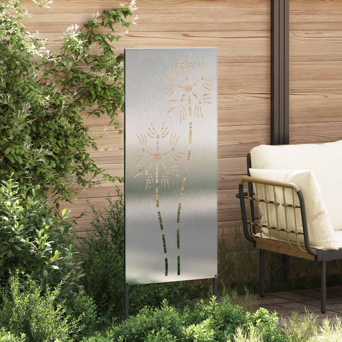 Privatnost u vrtu Srebrno 50 x 140 cm Nehrđajući čelik