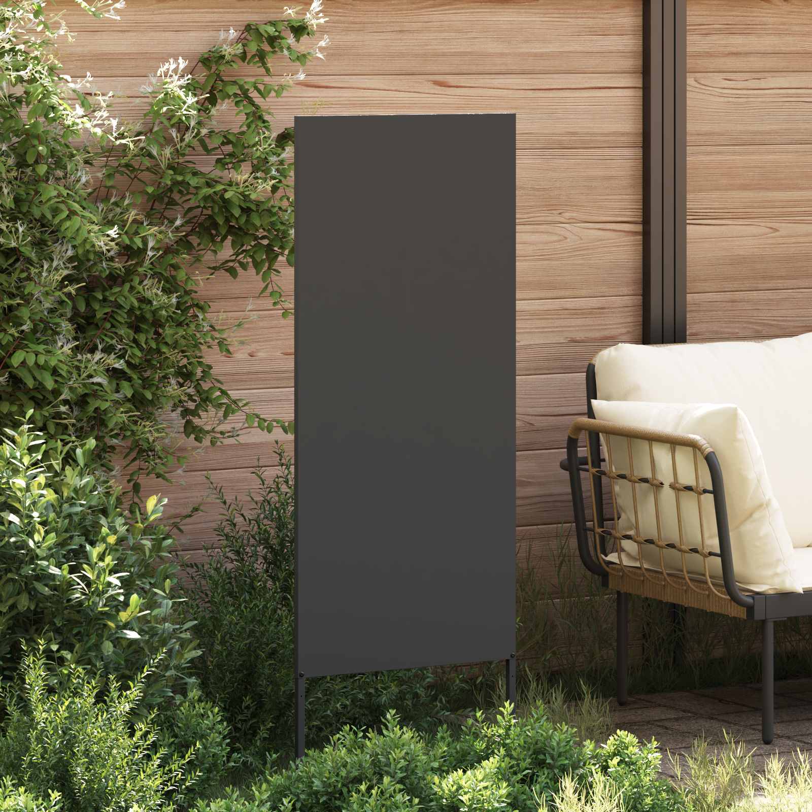 Privatnost u vrtu Crna 50 x 140 cm Hladno valjana čelična
