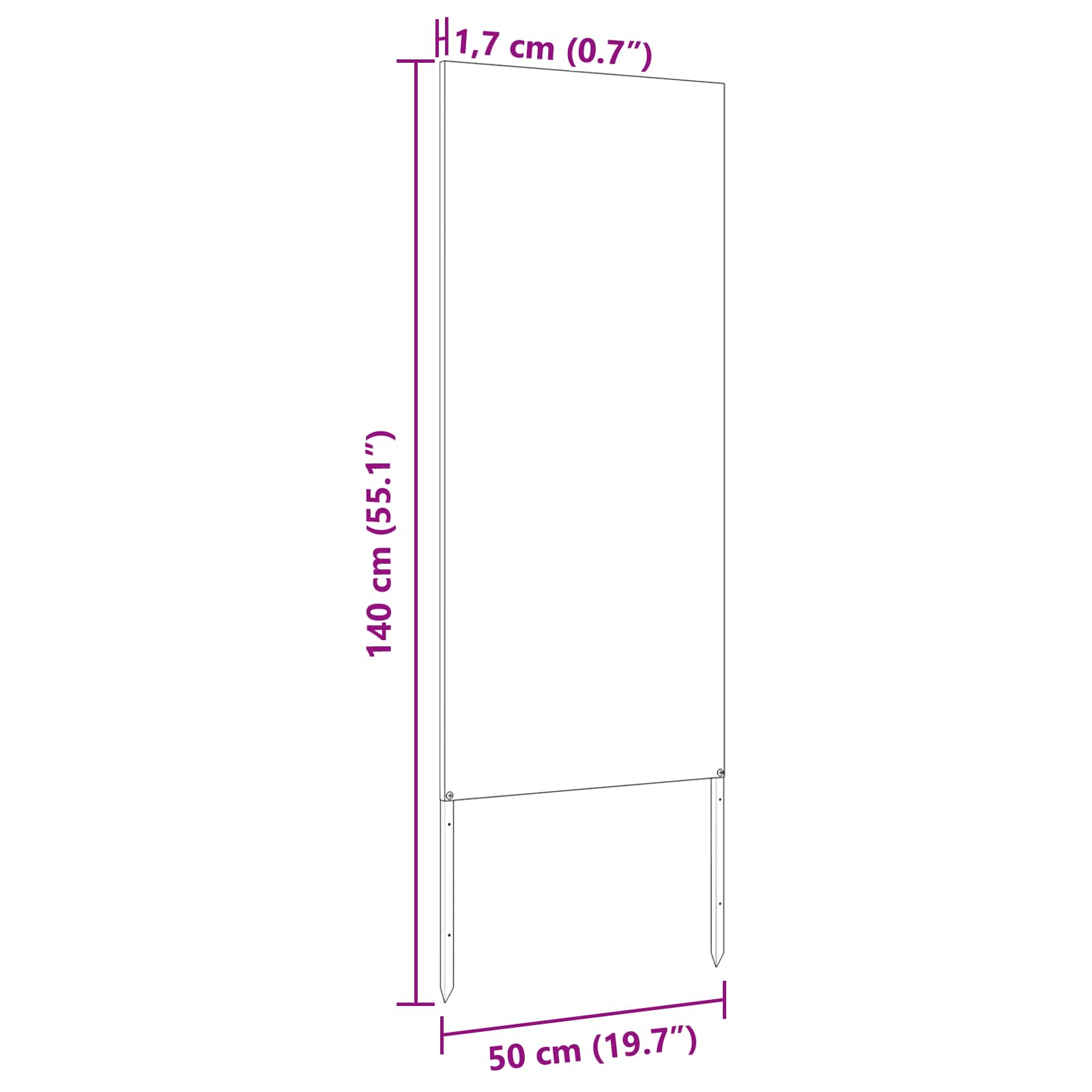 Privatnost u vrtu Bijelo 50 x 140 cm Hladno valjana čelična