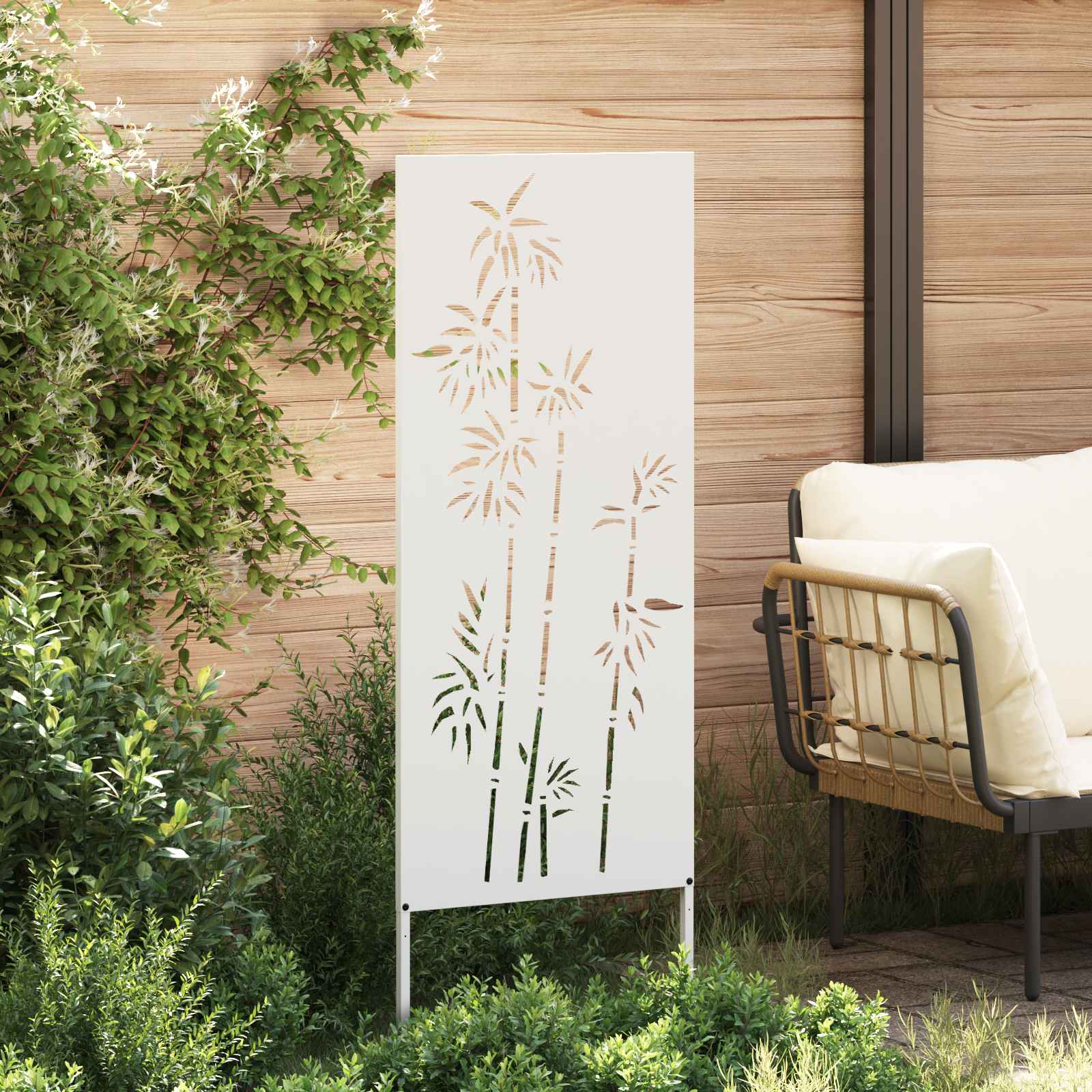 Privatnost u vrtu Bijelo 50 x 140 cm Hladno valjana čelična