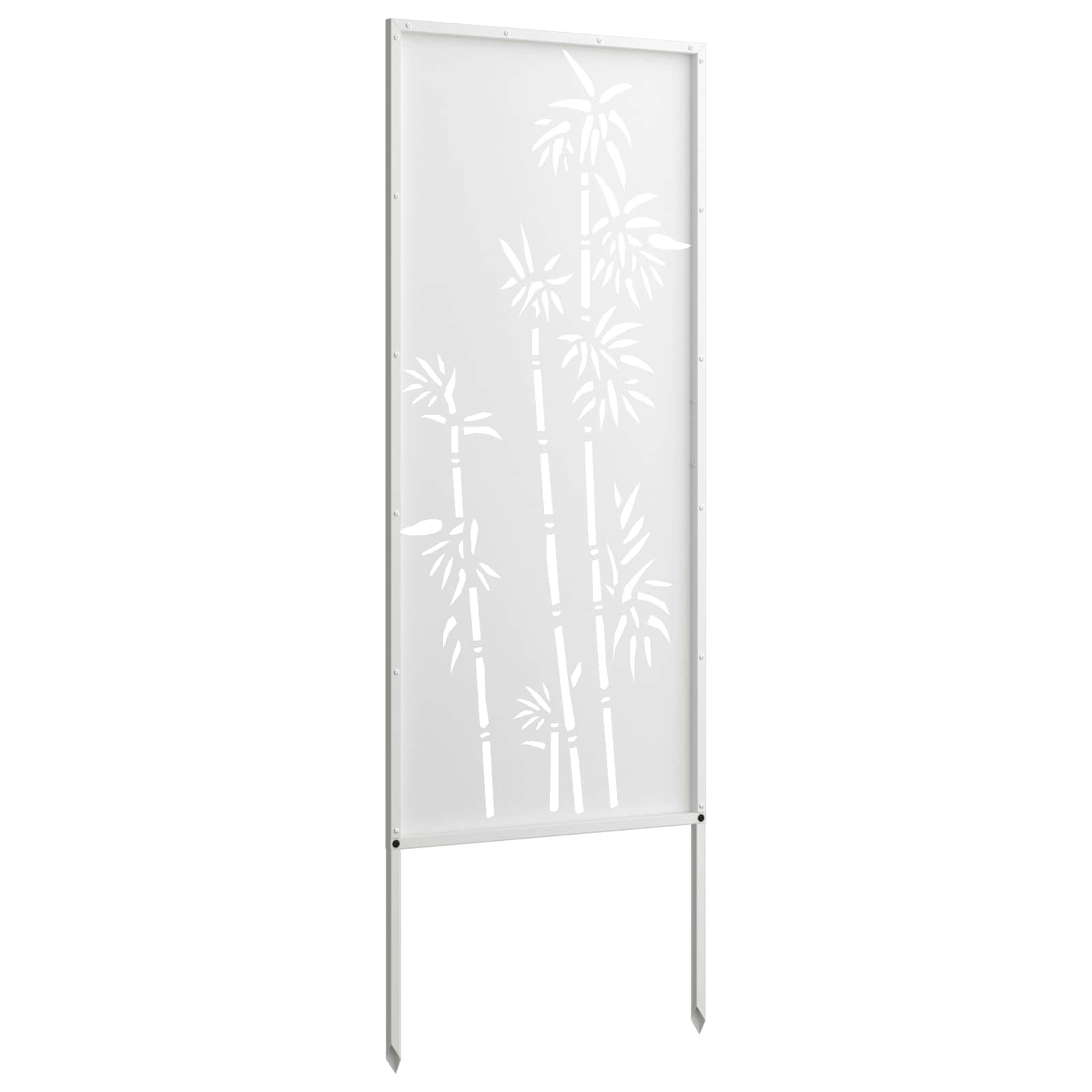 Privatnost u vrtu Bijelo 50 x 140 cm Hladno valjana čelična