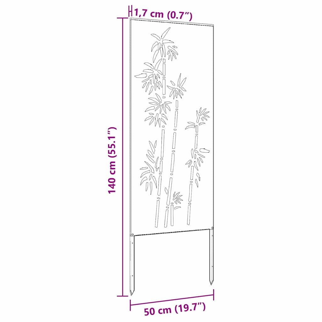 Privatnost u vrtu Bijelo 50 x 140 cm Hladno valjana čelična