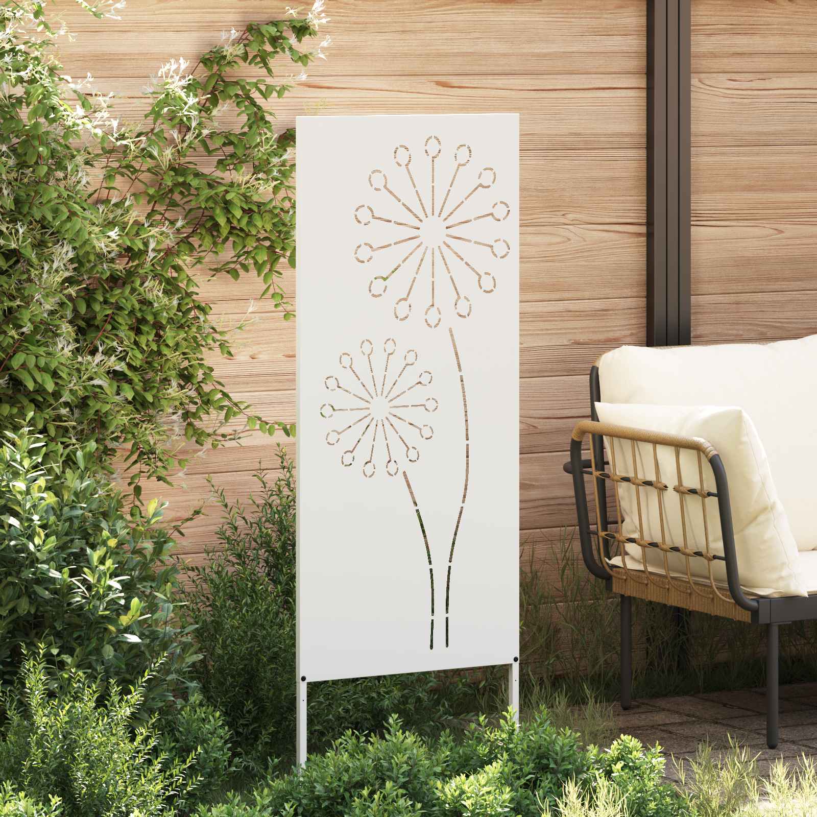 Privatnost u vrtu Bijelo 50 x 140 cm Hladno valjana čelična