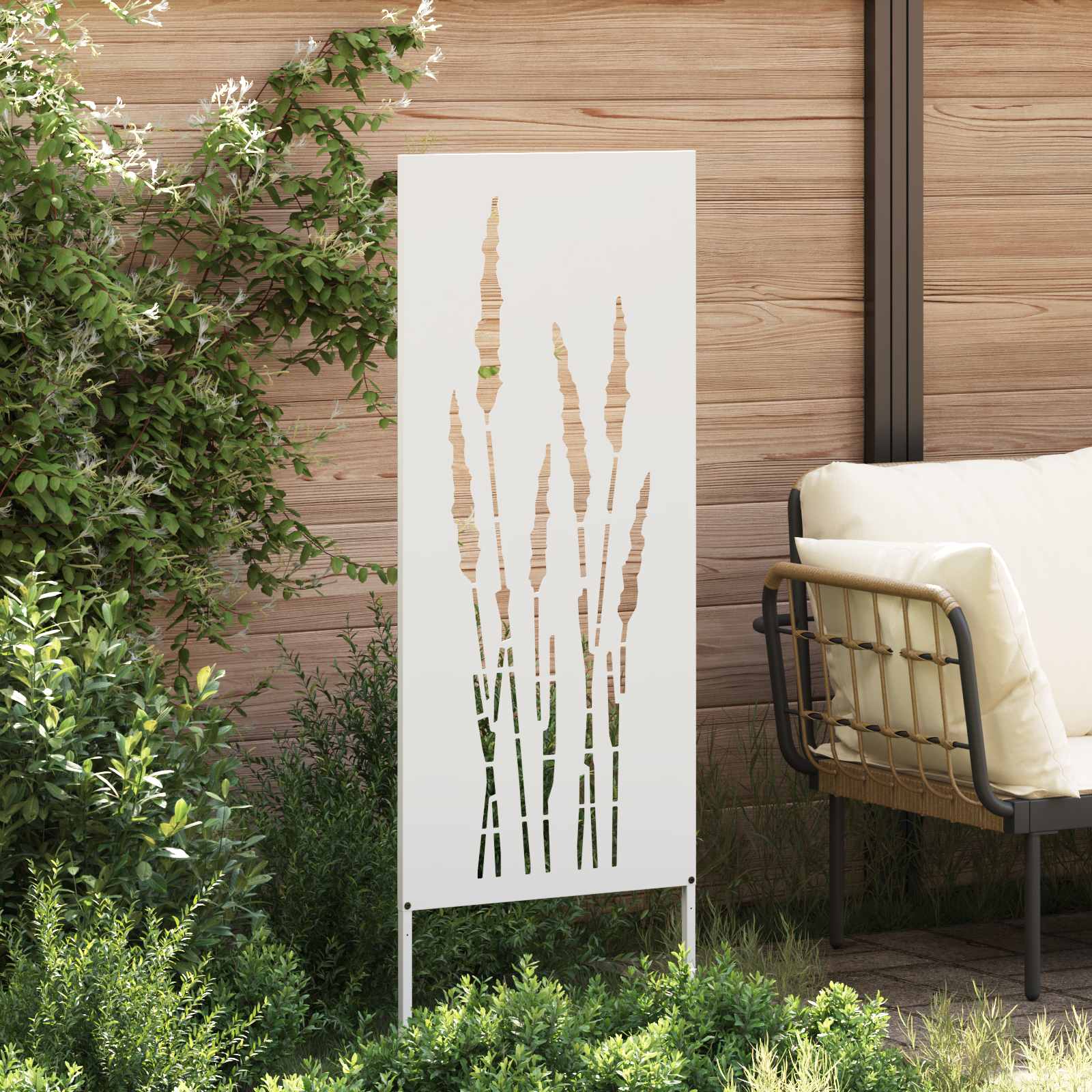 Privatnost u vrtu Bijelo 50 x 140 cm Hladno valjana čelična