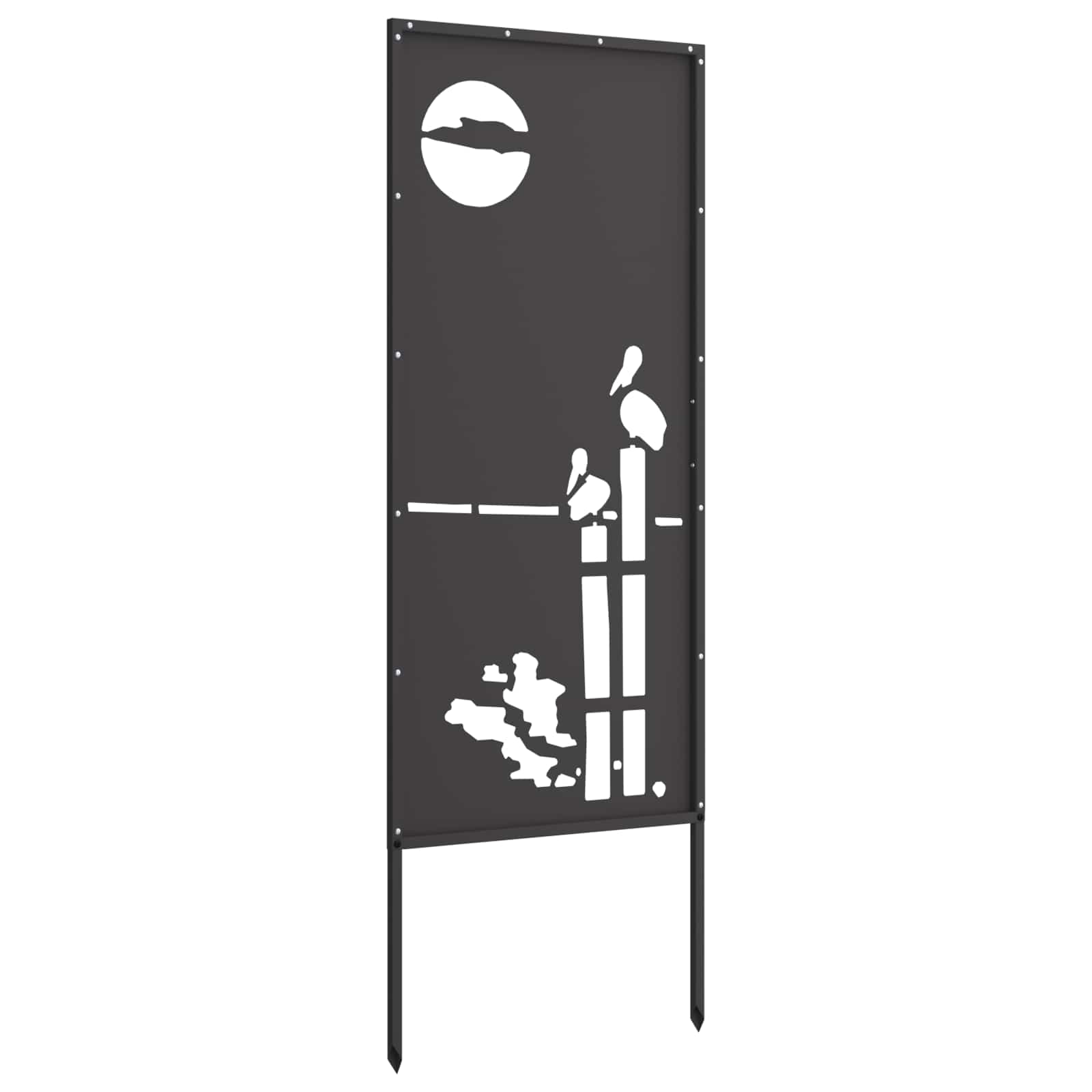 Privatnost u vrtu Crna 50 x 140 cm Hladno valjana čelična