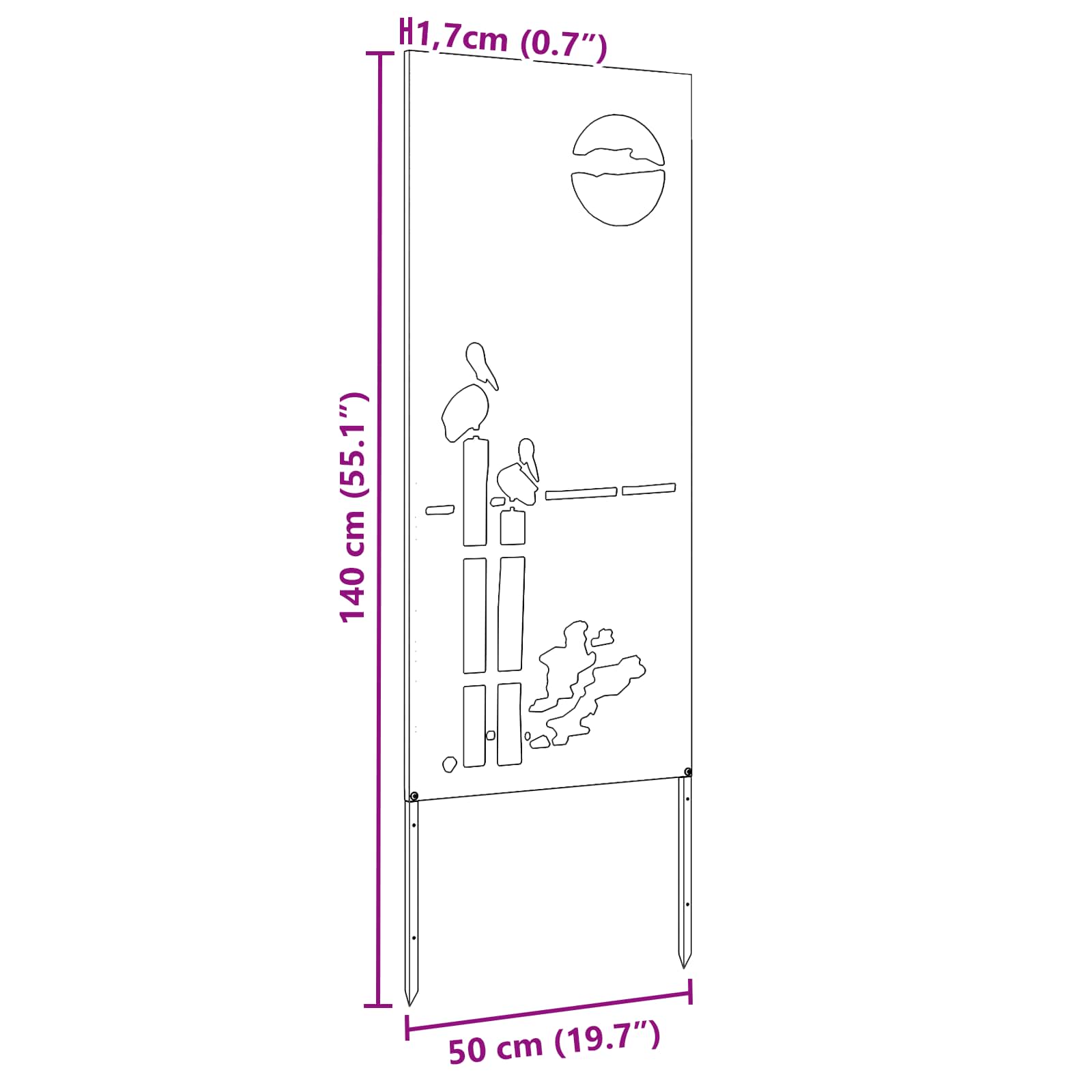 Privatnost u vrtu Antracit 50 x 140 cm Hladno valjana čelična