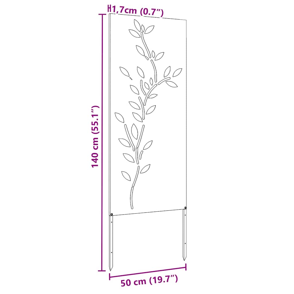 Privatnost u vrtu Bijelo 50 x 140 cm Hladno valjana čelična