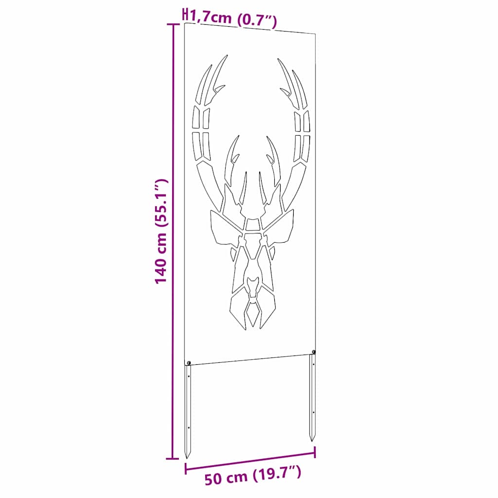 Privatnost u vrtu Crna 50 x 140 cm Hladno valjana čelična