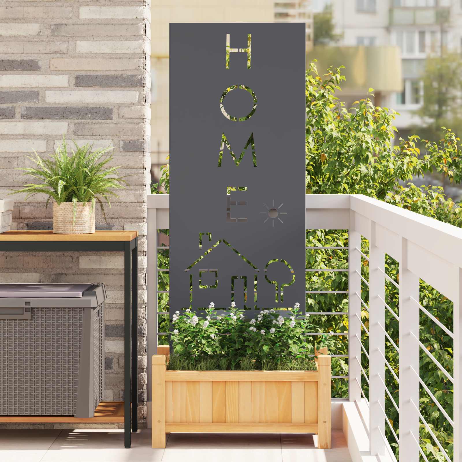 Privatnost u vrtu Antracit 50 x 140 cm Hladno valjana čelična