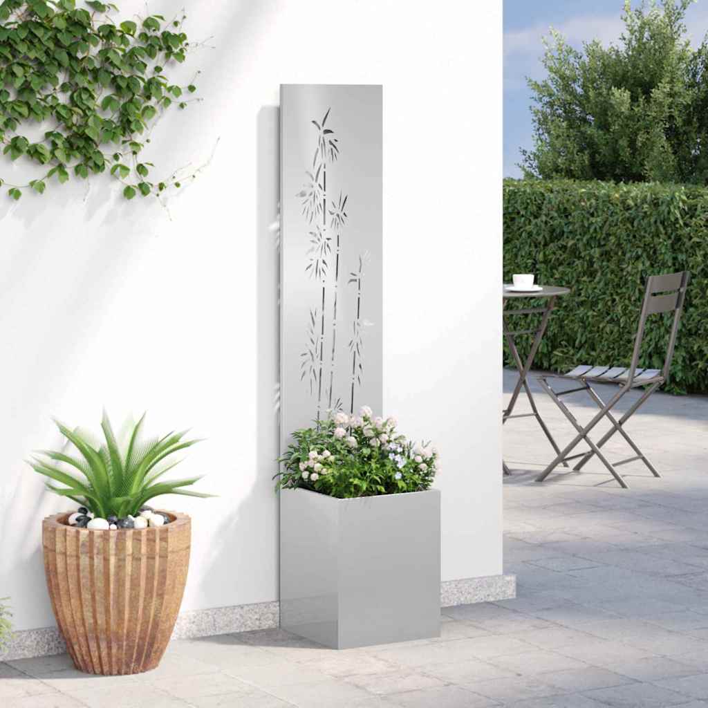 Privatnost u vrtu Cvjetni Srebrna 32 x 140 cm Nehrđajući čelik