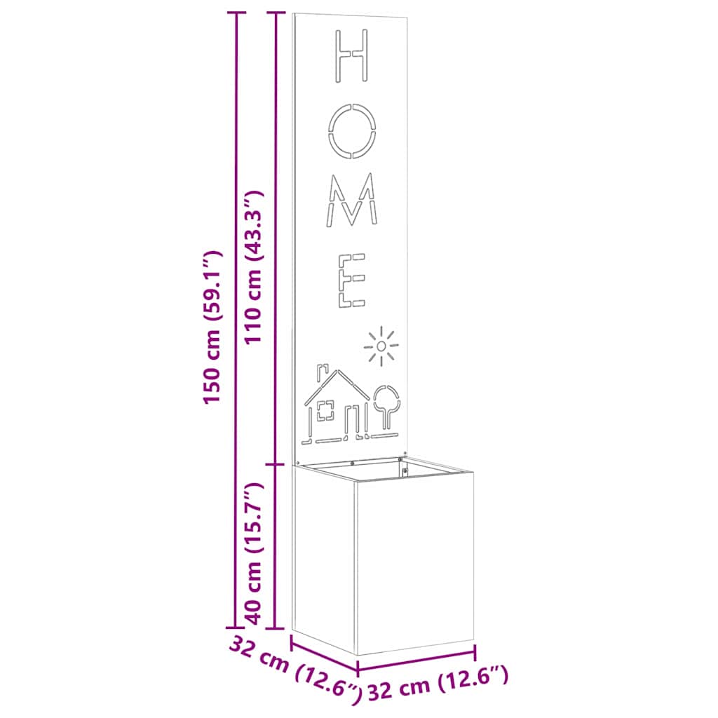 Privatnost u vrtu Rezbarija Bijelo 32 x 32 x 150 cm