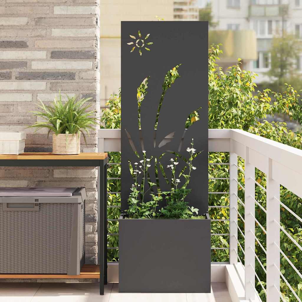 Privatnost u vrtu Crna 50 x 150 cm Hladno valjana čelična