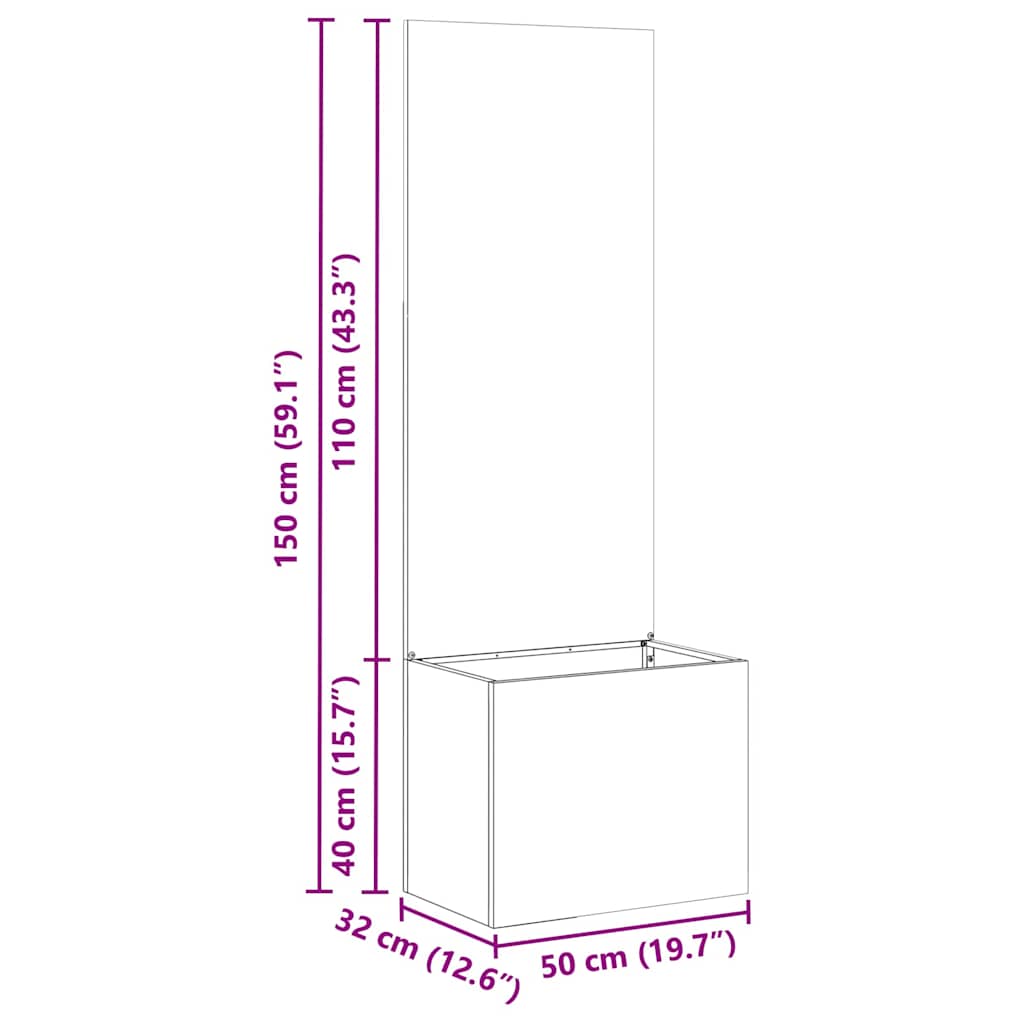 Privatnost u vrtu Rezbarija Rđa 50 x 32 x 150 cm Otporni čelik