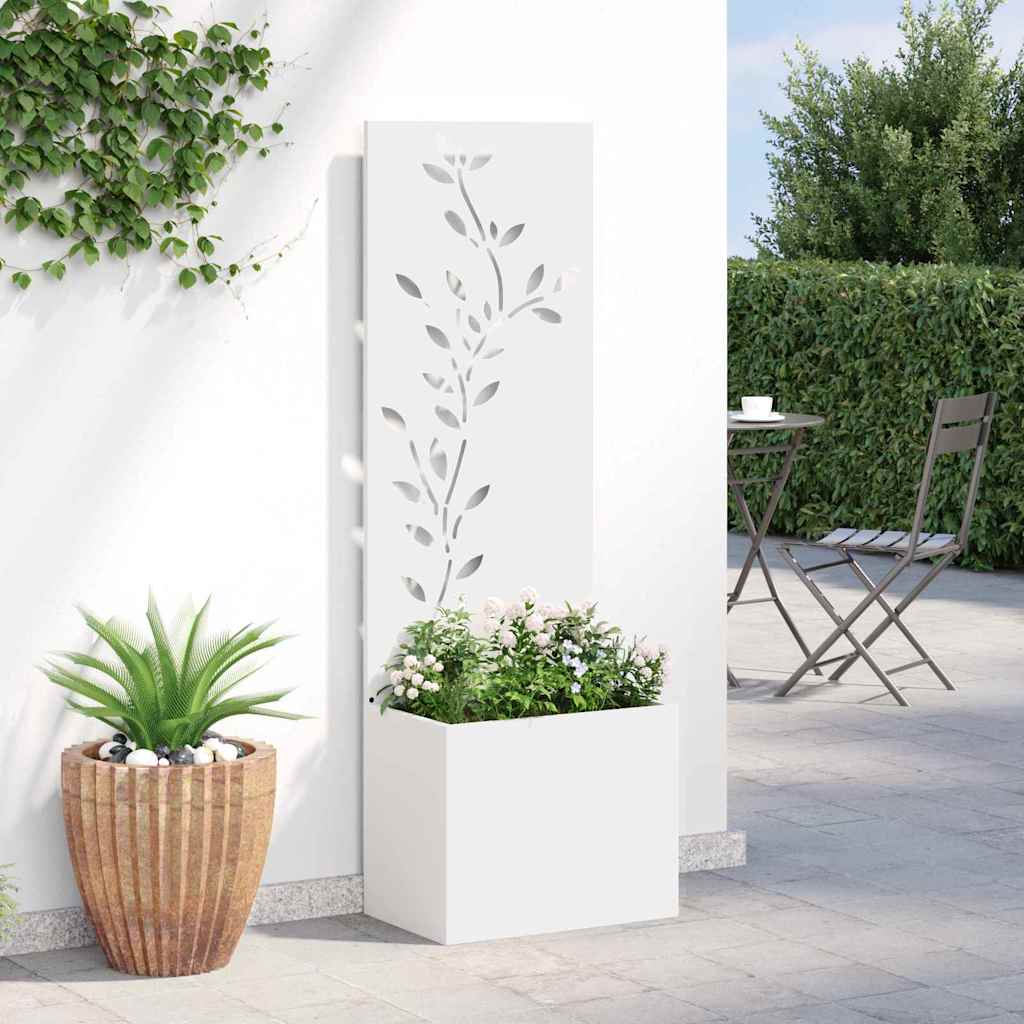Privatnost u vrtu Bijelo 50 x 150 cm Hladno valjana čelična
