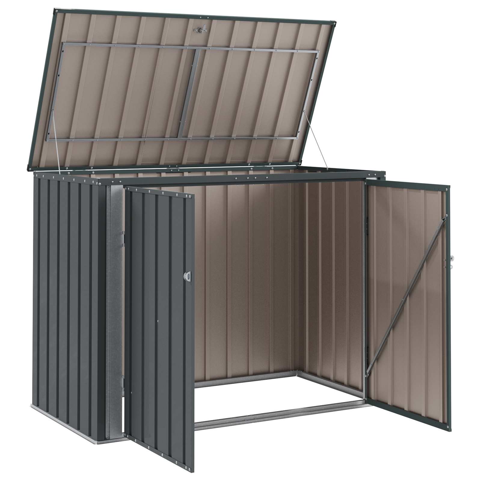 Kutija za spremanje u vrtu Crna 151,5 x 82 x 110,5 cm Čelik