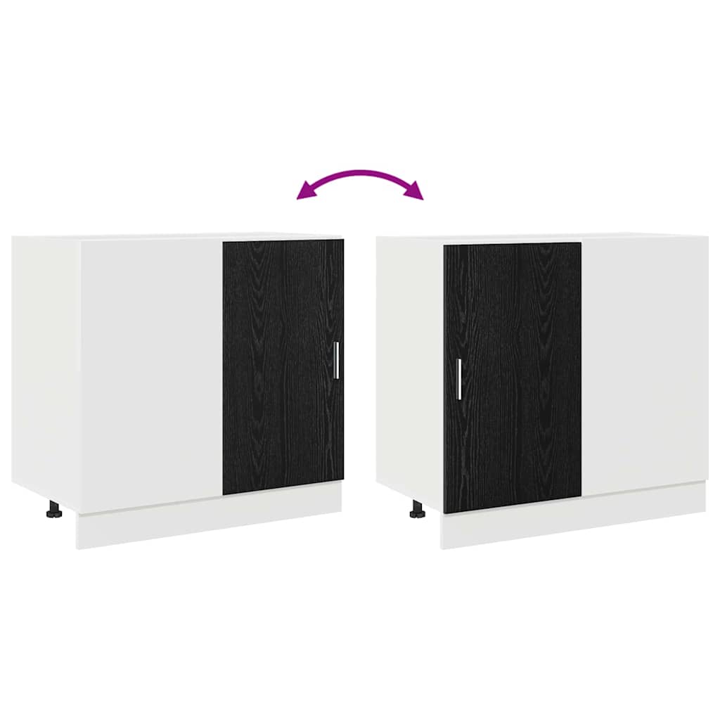 Kuhinjska Kutna Donja Vitrina Crni hrast 86 x 46 x 81,5 cm