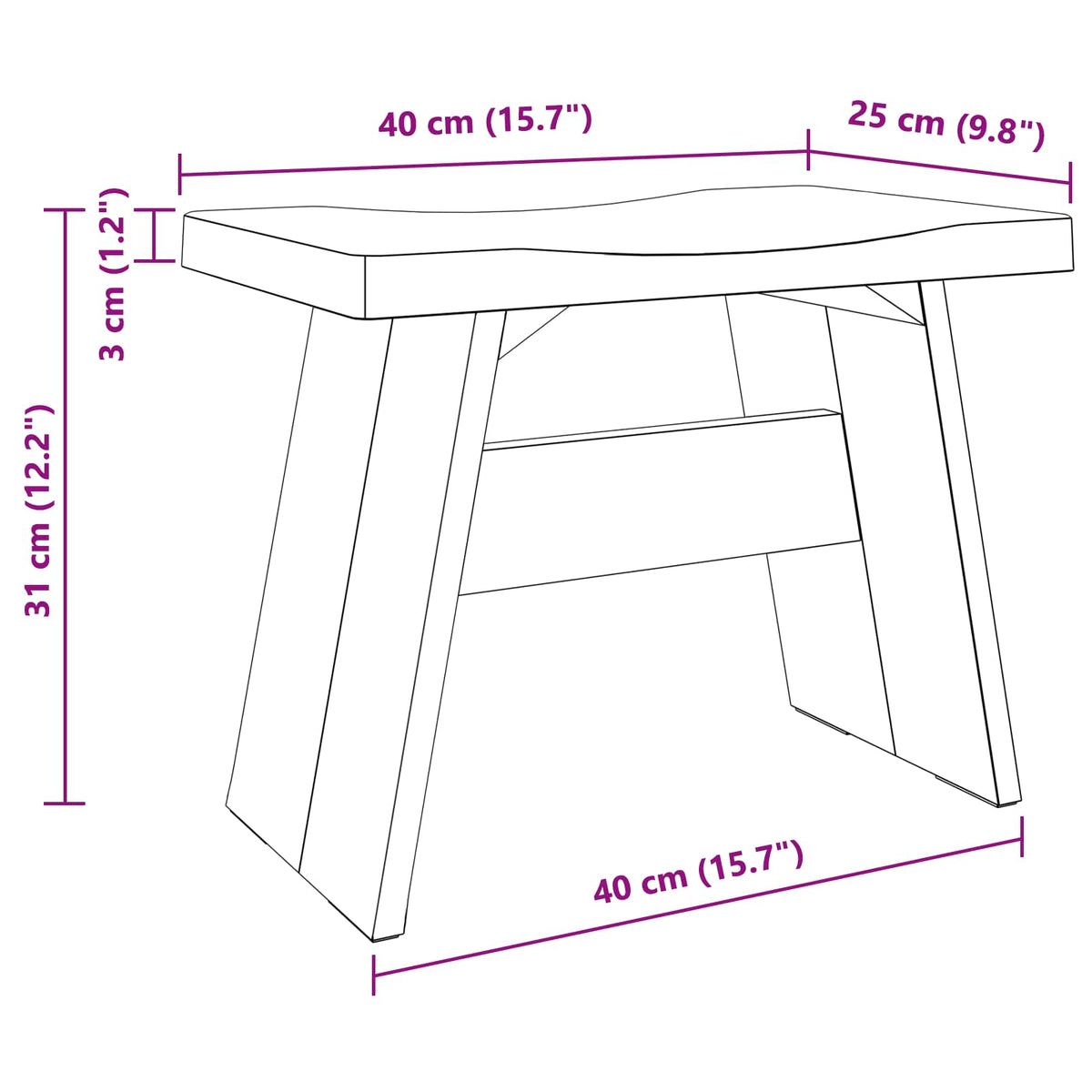Stolica Prirodna 40 x 25 x 31 cm Drvo od mahagonija