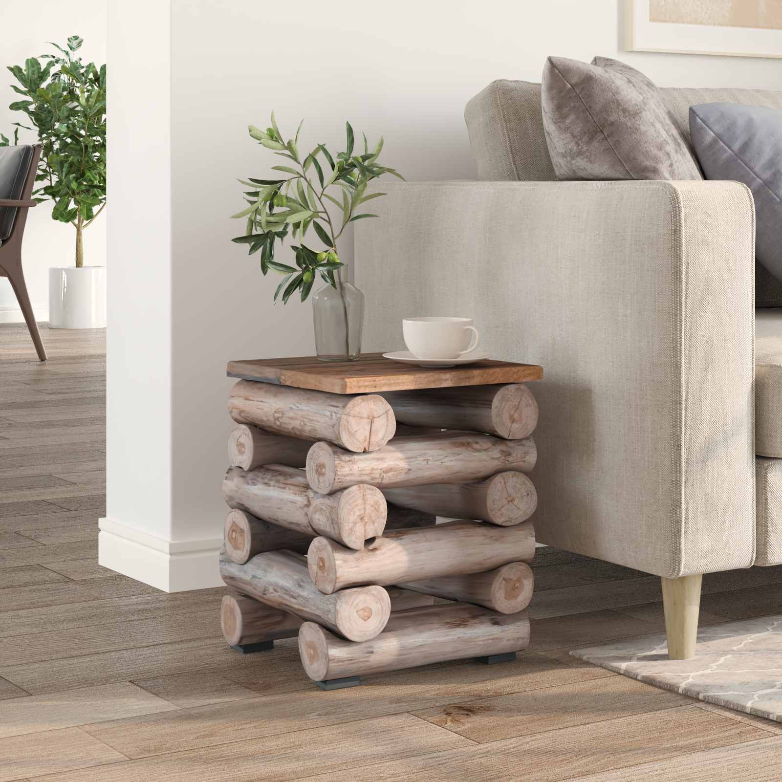 Stolica Prirodna 30 x 30 x 38 cm Čvrsto teak drvo