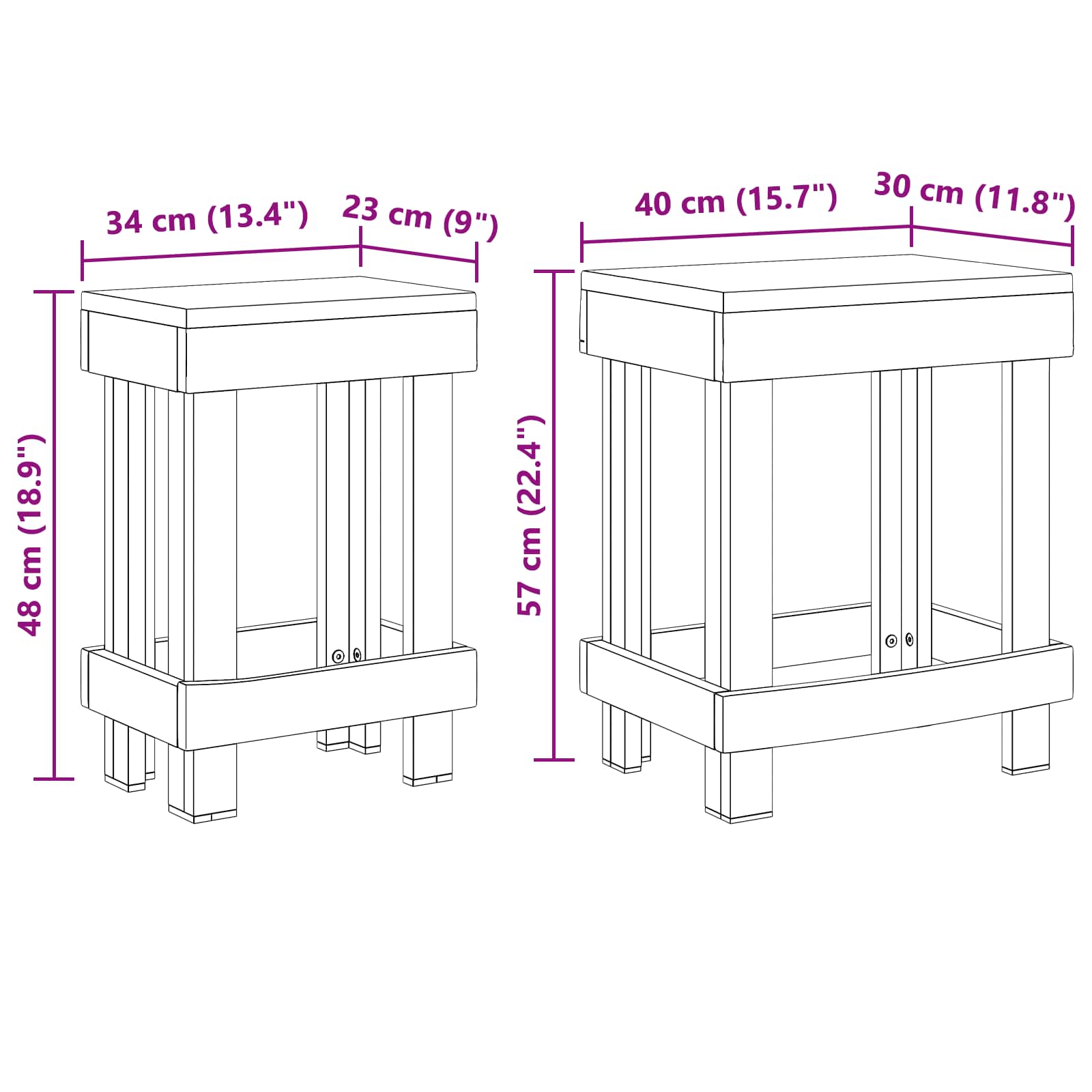 Stalak za biljke 2 pcs Smeđa 70 x 11 x 27 cm Drvo od mahagonija