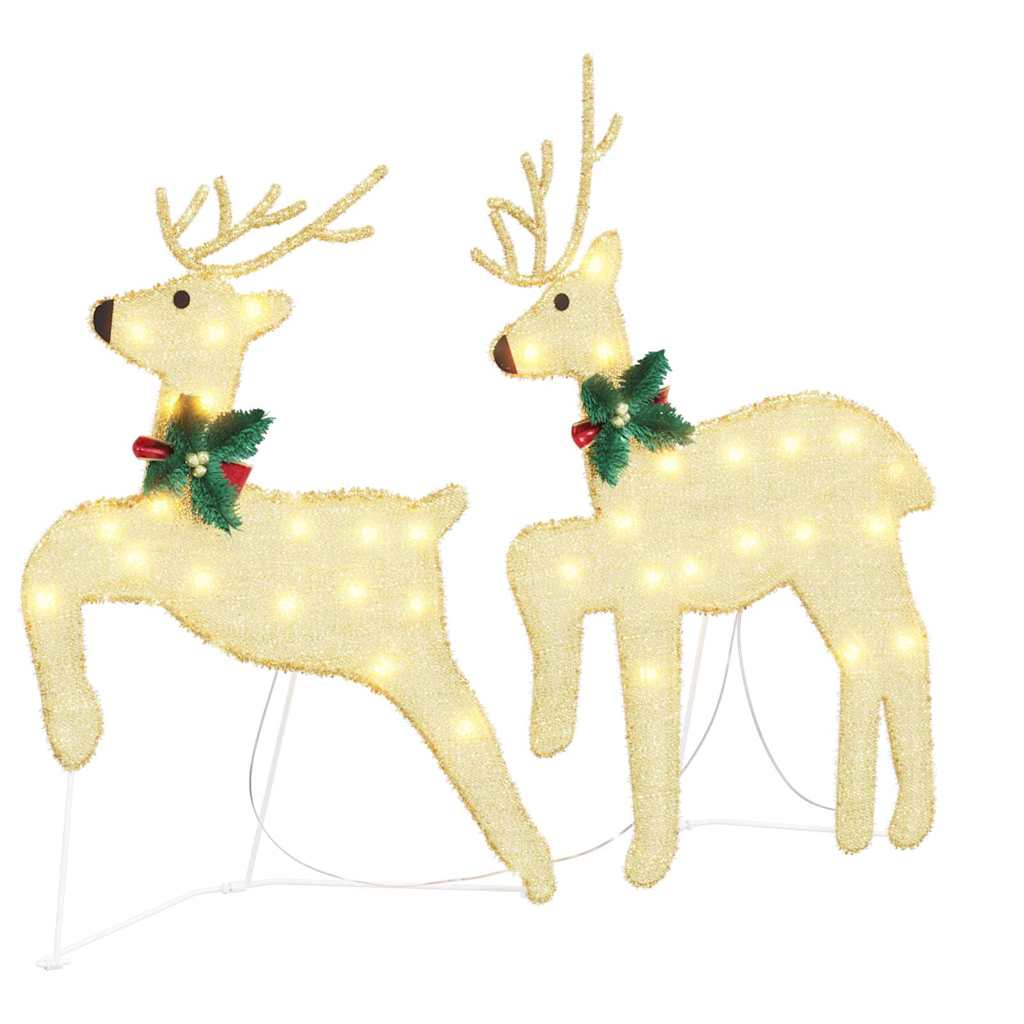 LED Riječni jeleni 4 pcs Zlatno tkanina