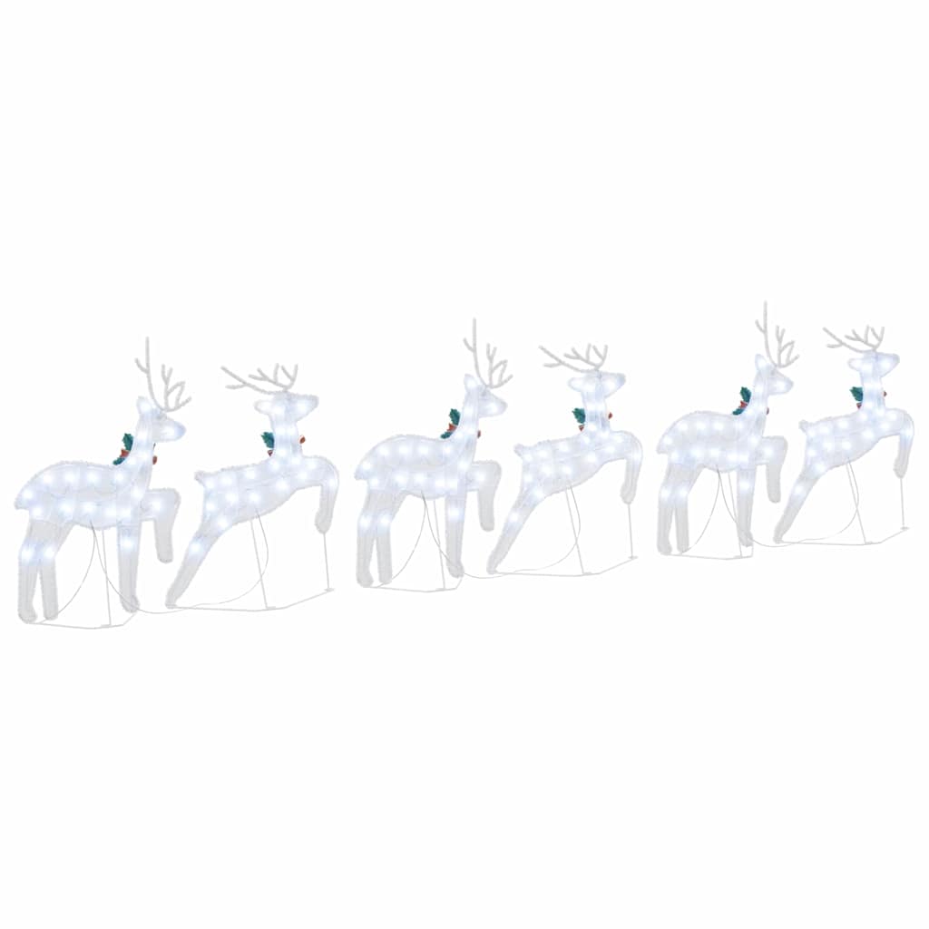 LED Riječni jeleni 6 pcs Srebrno tkanina