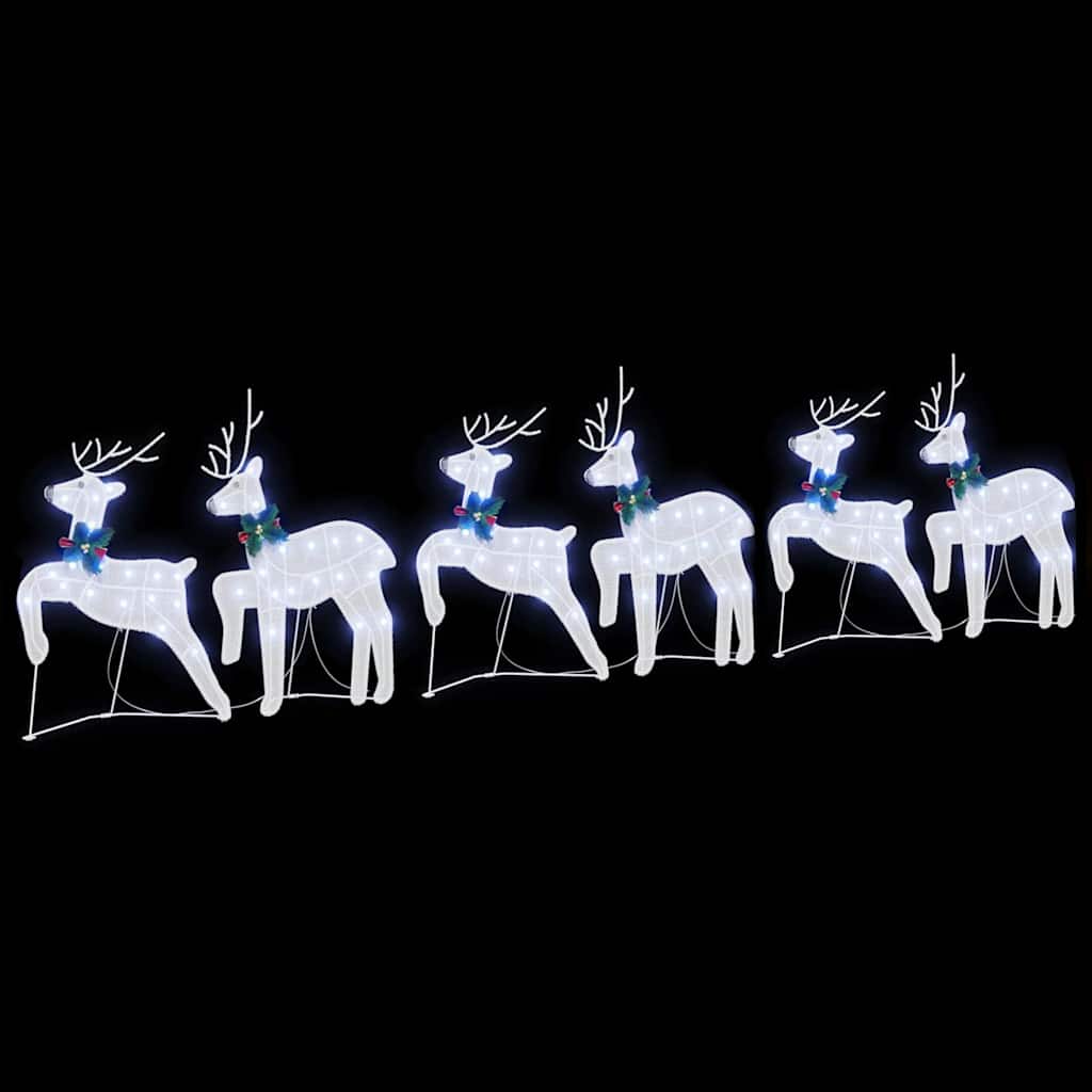 LED Riječni jeleni 6 pcs Bijelo tkanina