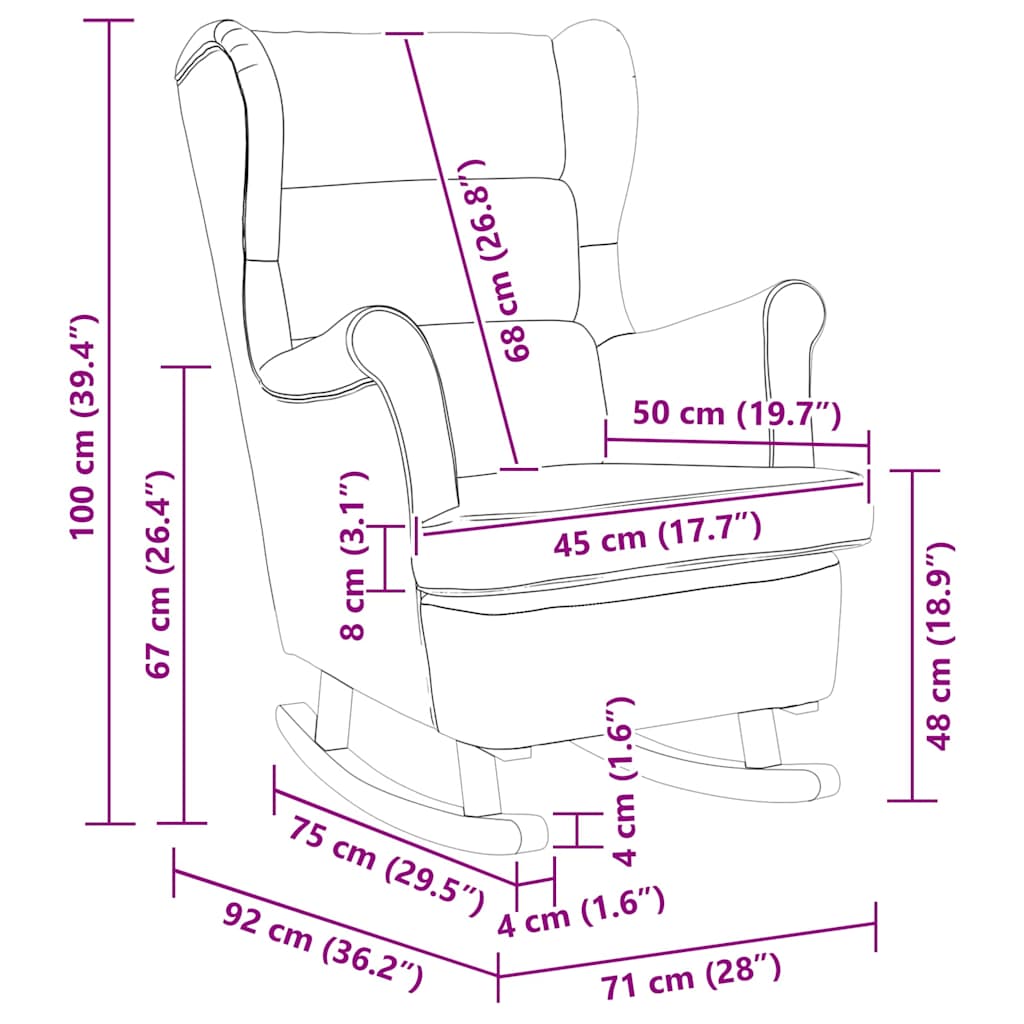 Ljuljačka s jastukom Crna 92 x 71 x 100 cm Šperploča