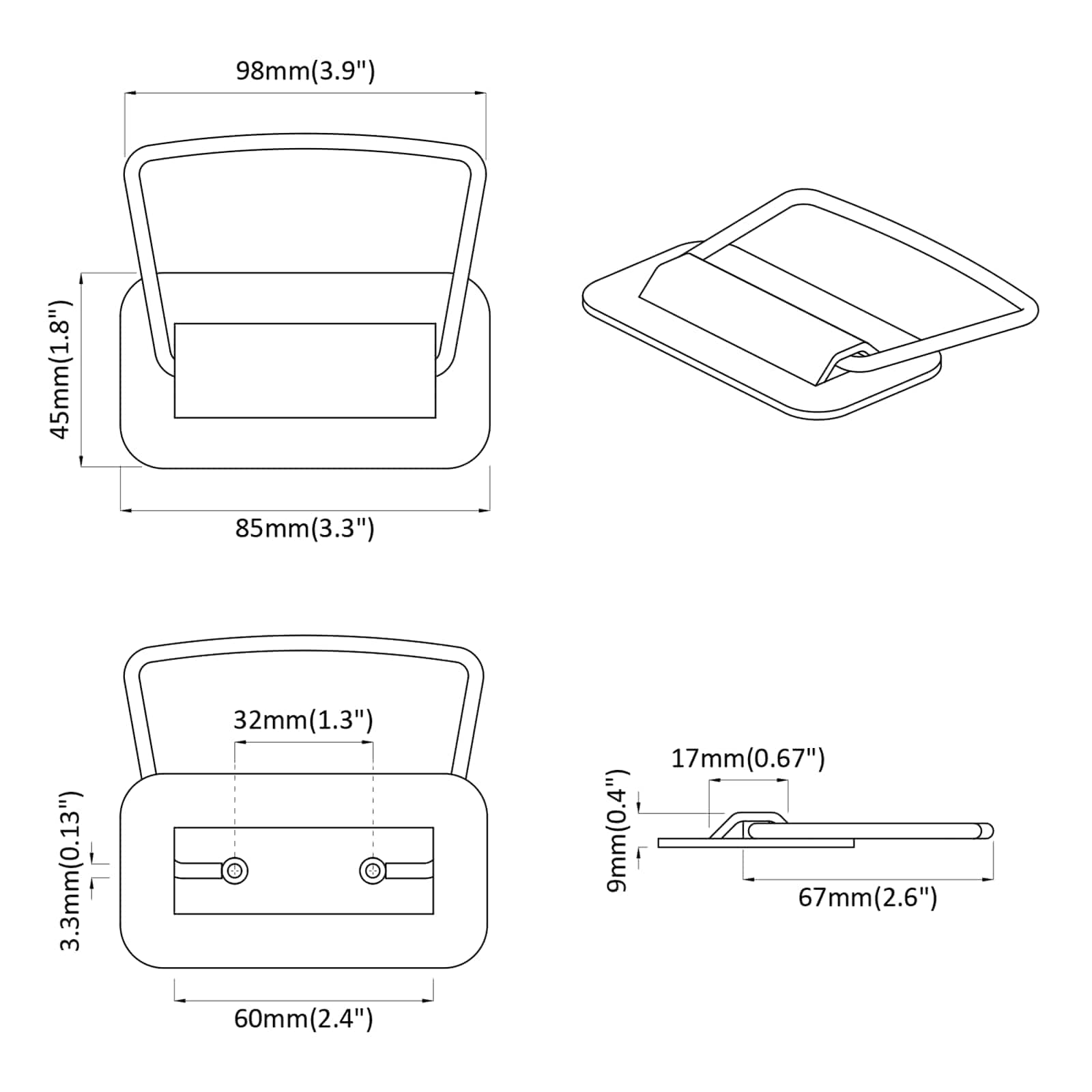 Ručke za ormariće 12 pcs Bijelo 85 x 45 mm Metal