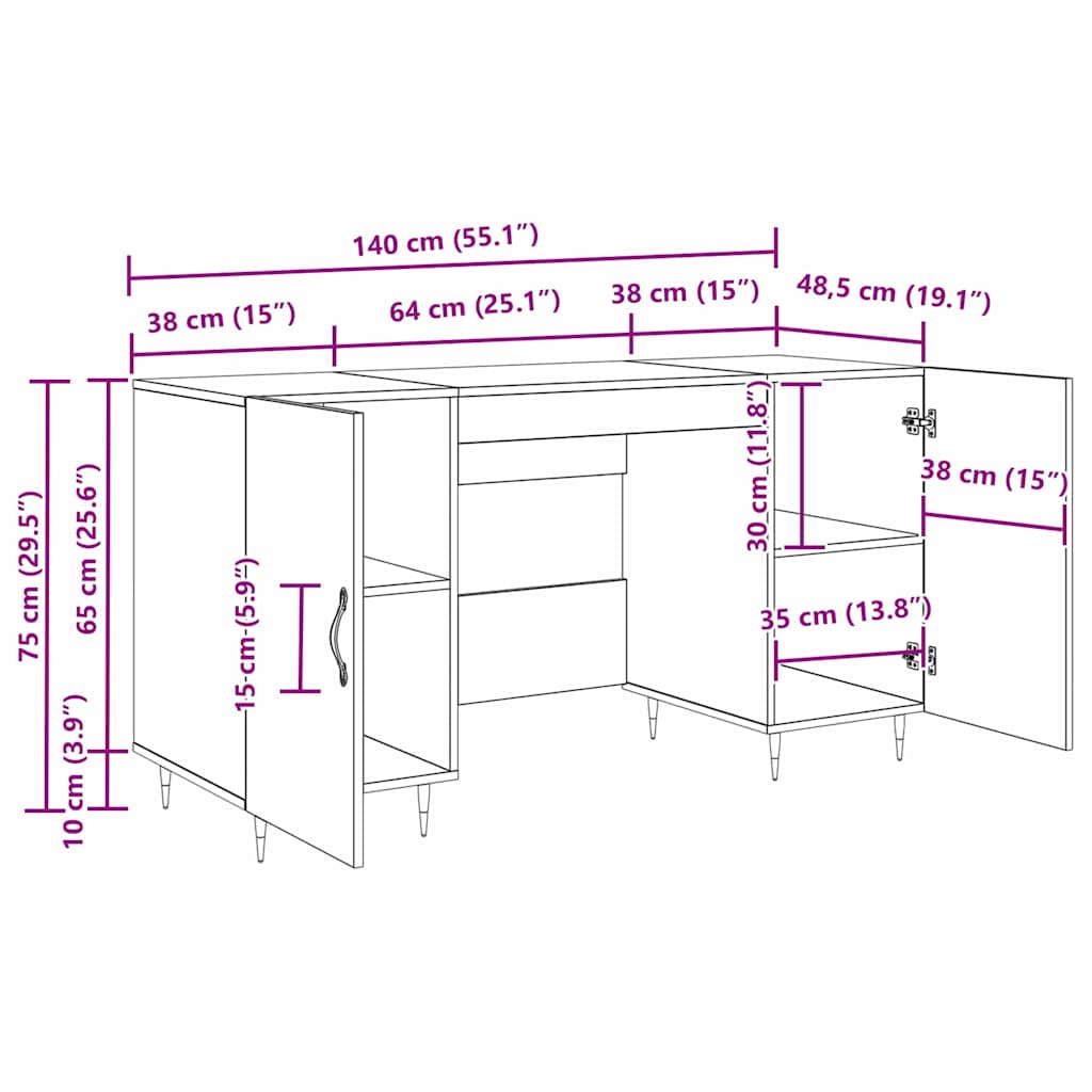 Stol s policom Staro drvo 140 x 50 x 75 cm Konstruirano drvo