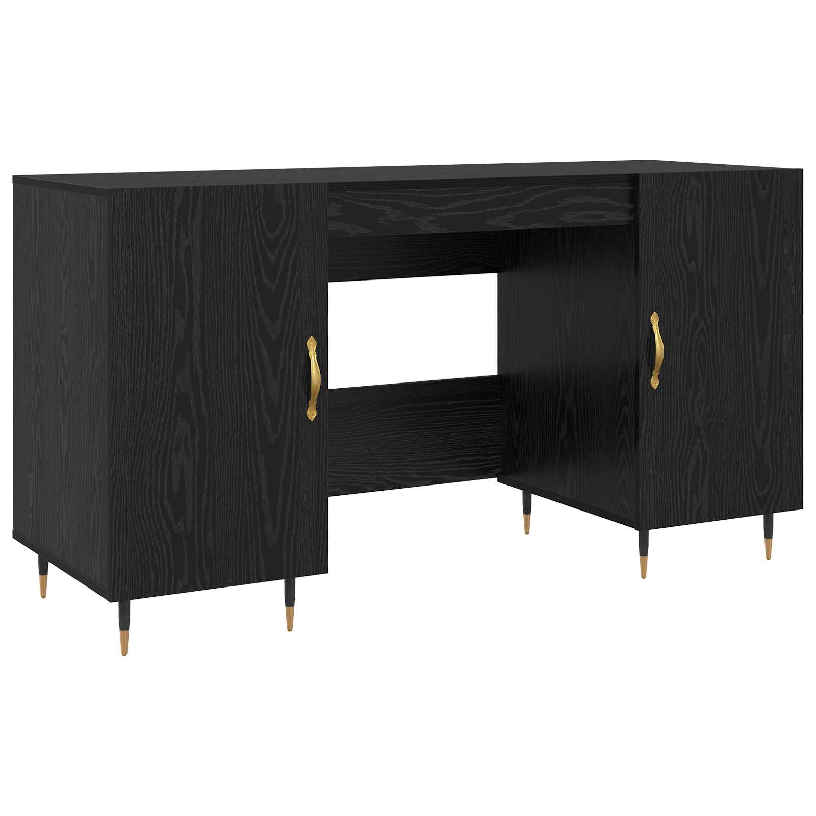 Stol s policom Crni hrast 140 x 50 x 75 cm Konstruirano drvo