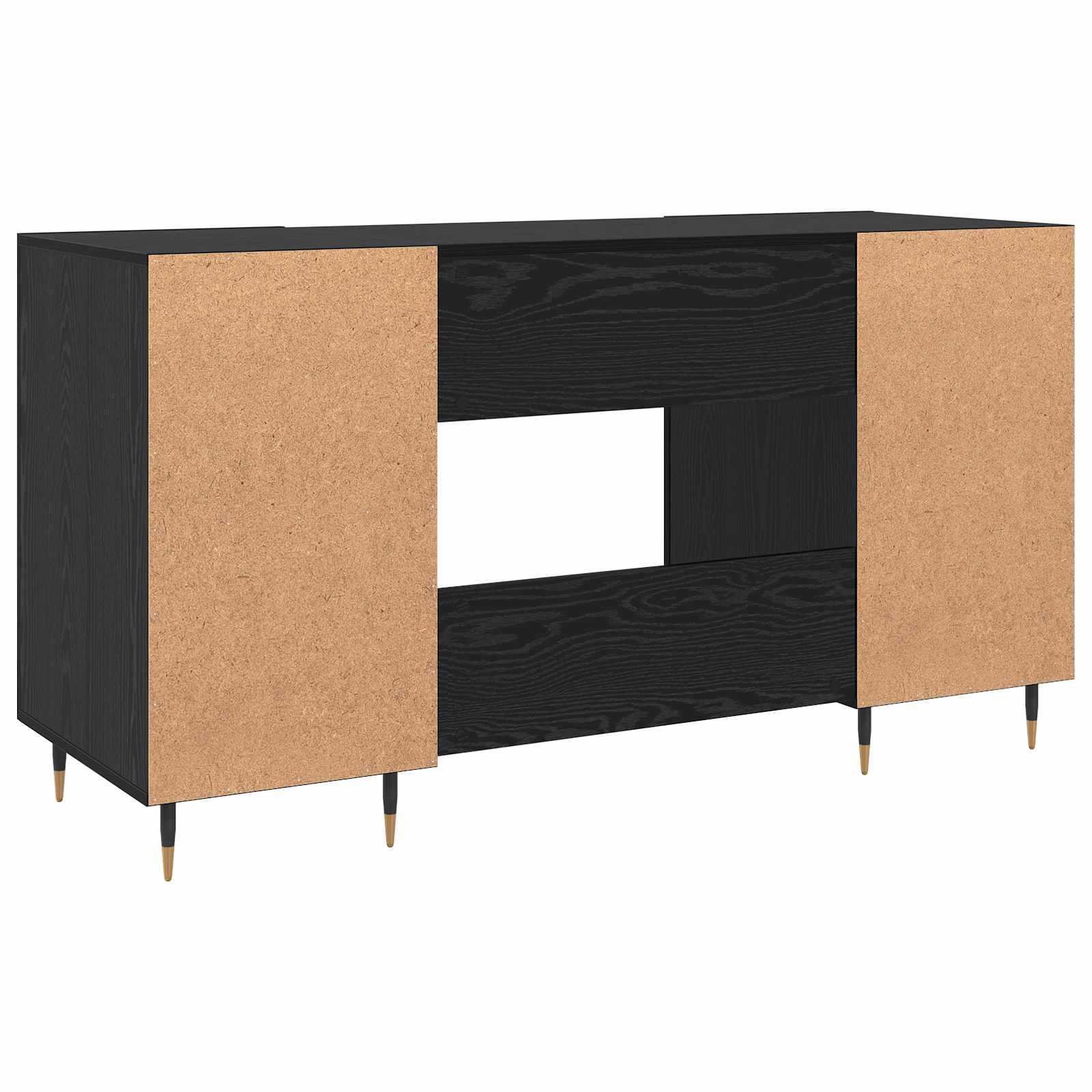 Stol s policom Crni hrast 140 x 50 x 75 cm Konstruirano drvo
