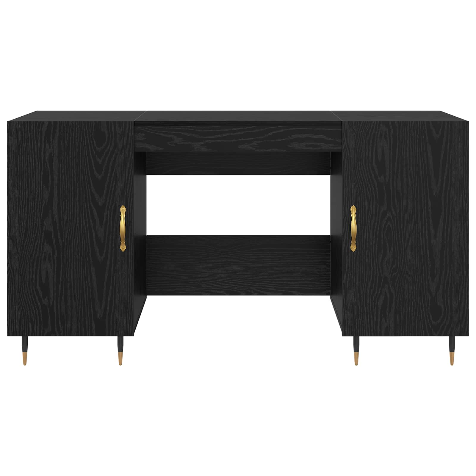 Stol s policom Crni hrast 140 x 50 x 75 cm Konstruirano drvo