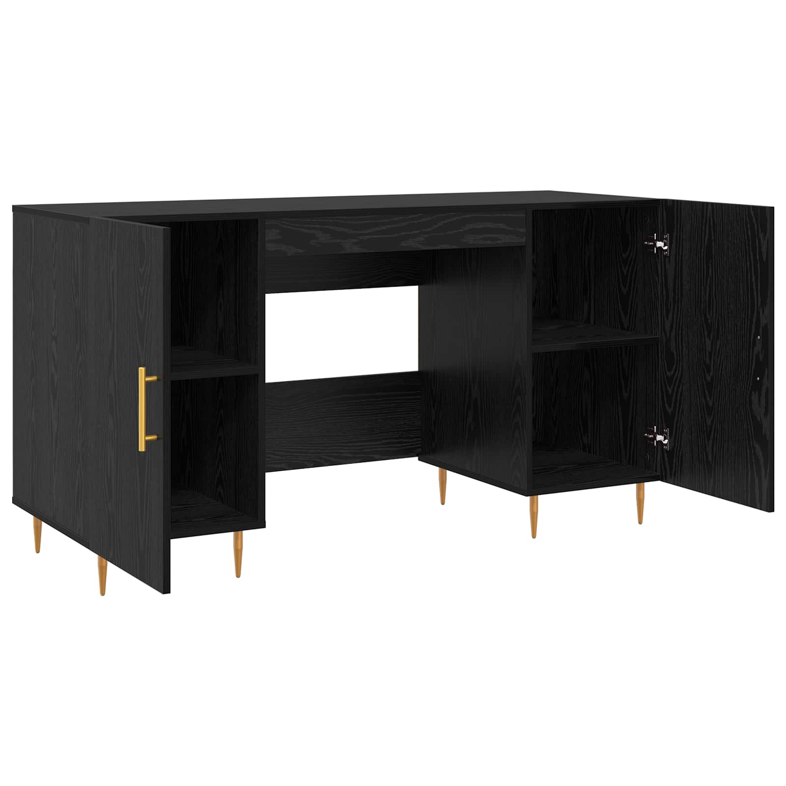 Stol s policom Crni hrast 140 x 50 x 75 cm Konstruirano drvo