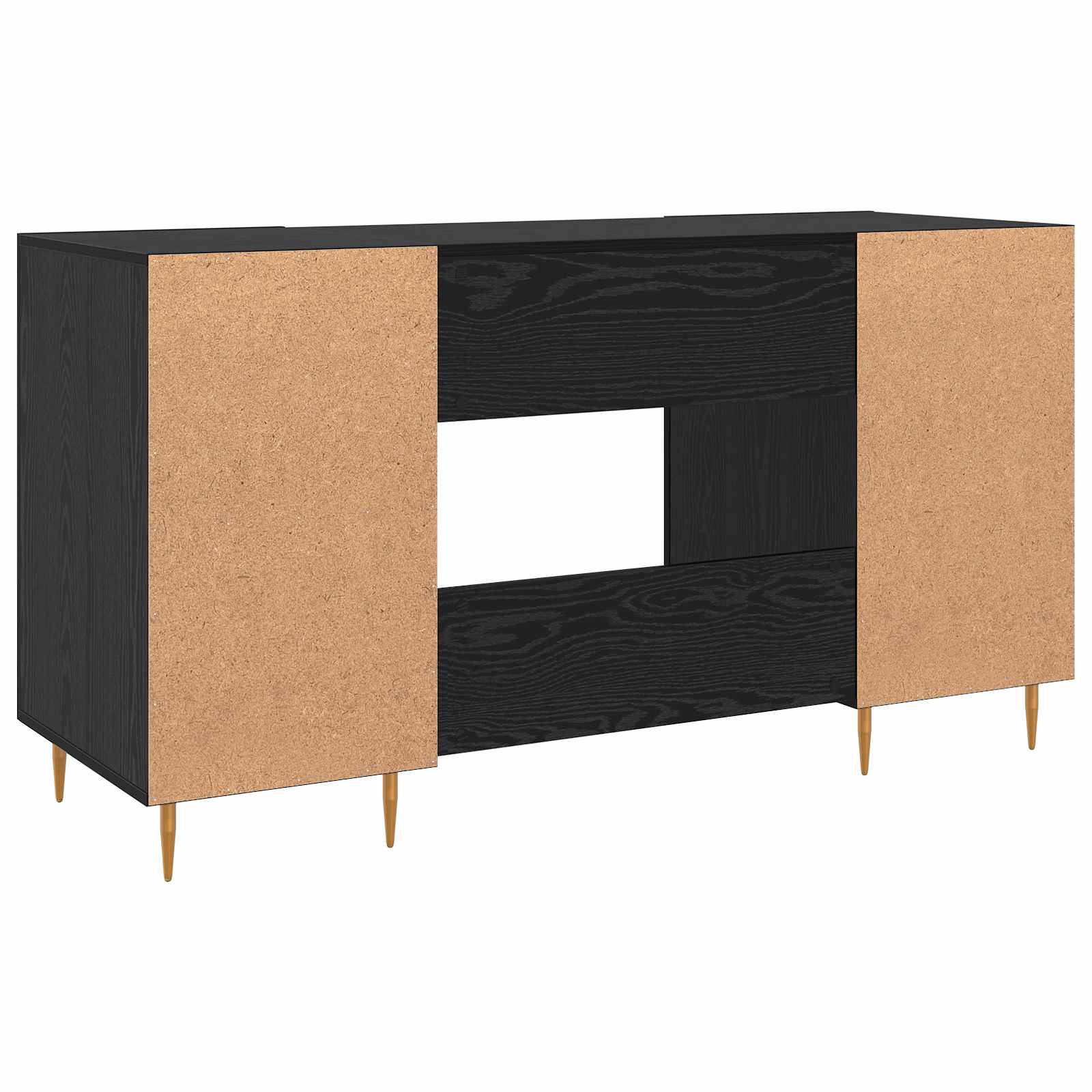 Stol s policom Crni hrast 140 x 50 x 75 cm Konstruirano drvo