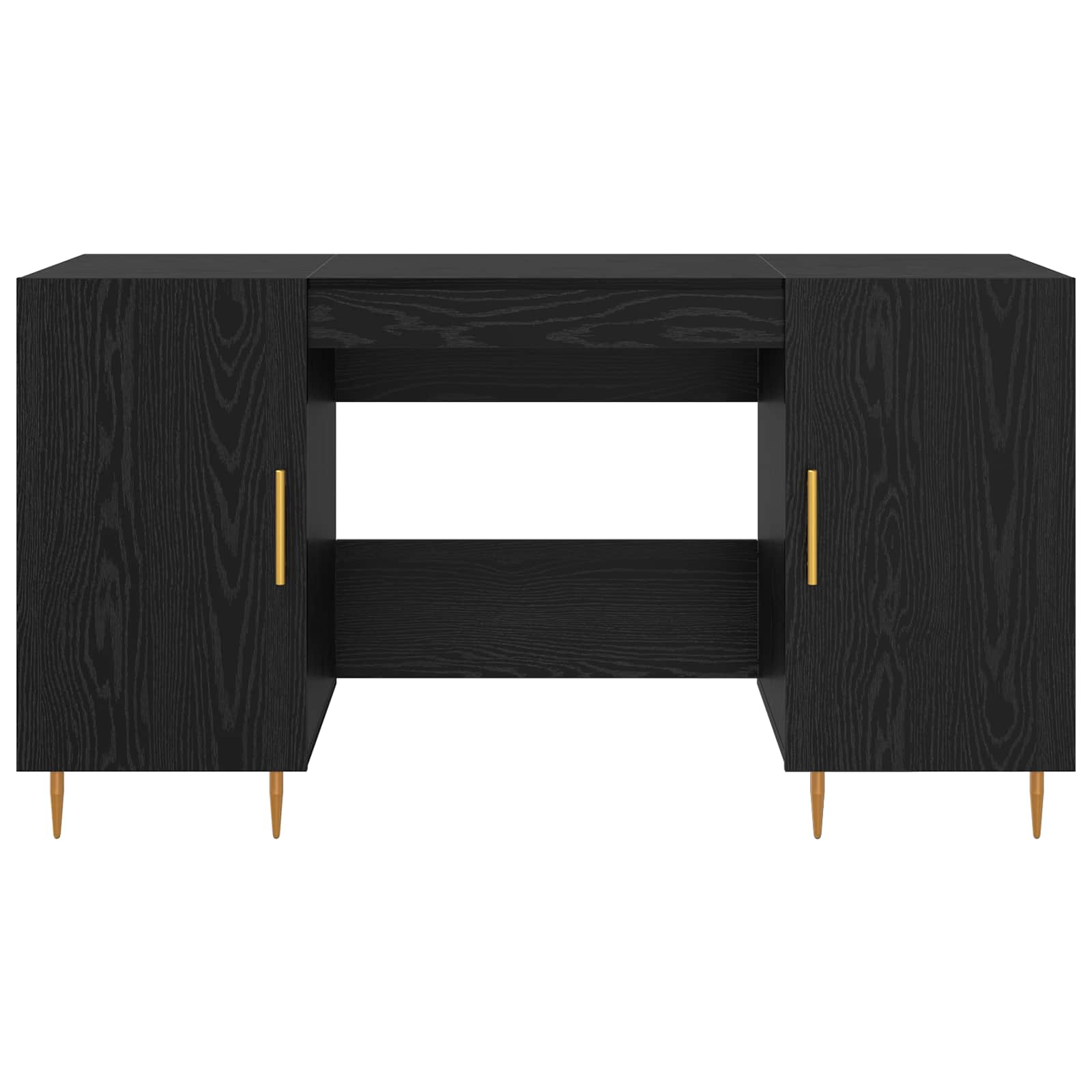 Stol s policom Crni hrast 140 x 50 x 75 cm Konstruirano drvo