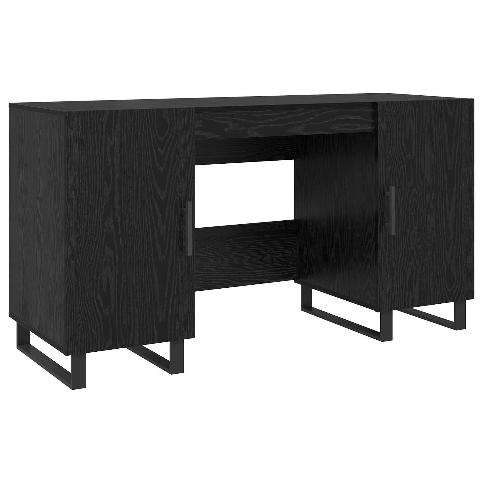Stol s policom Crni hrast 140 x 50 x 75 cm Konstruirano drvo