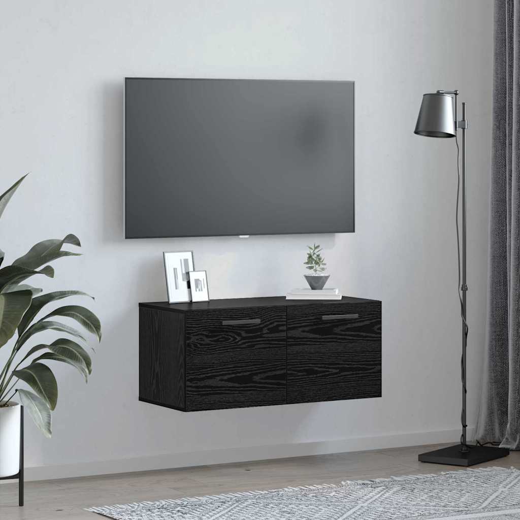 Ormar za Zid Crni hrast 80 x 36.5 x 35 cm Konstruirano drvo