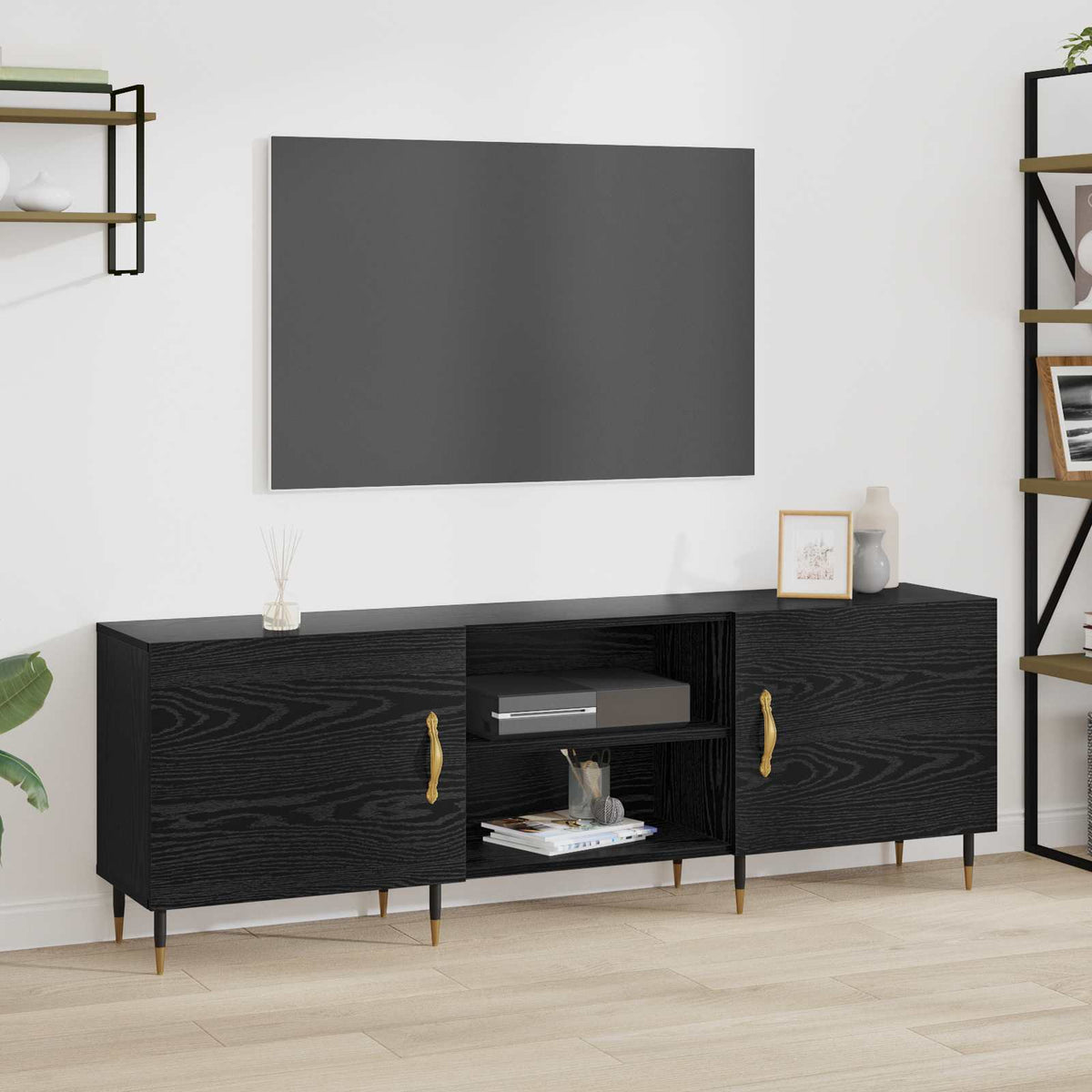 TV ormar 150 x 30 x 50 cm Crni hrast Konstruirano drvo