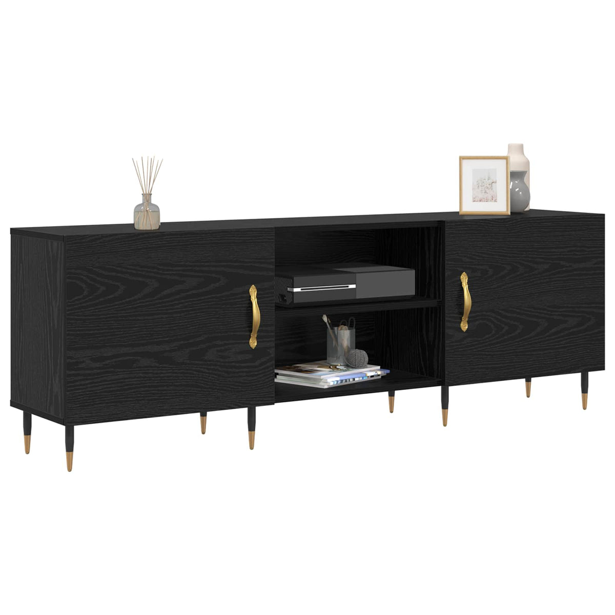 TV ormar 150 x 30 x 50 cm Crni hrast Konstruirano drvo