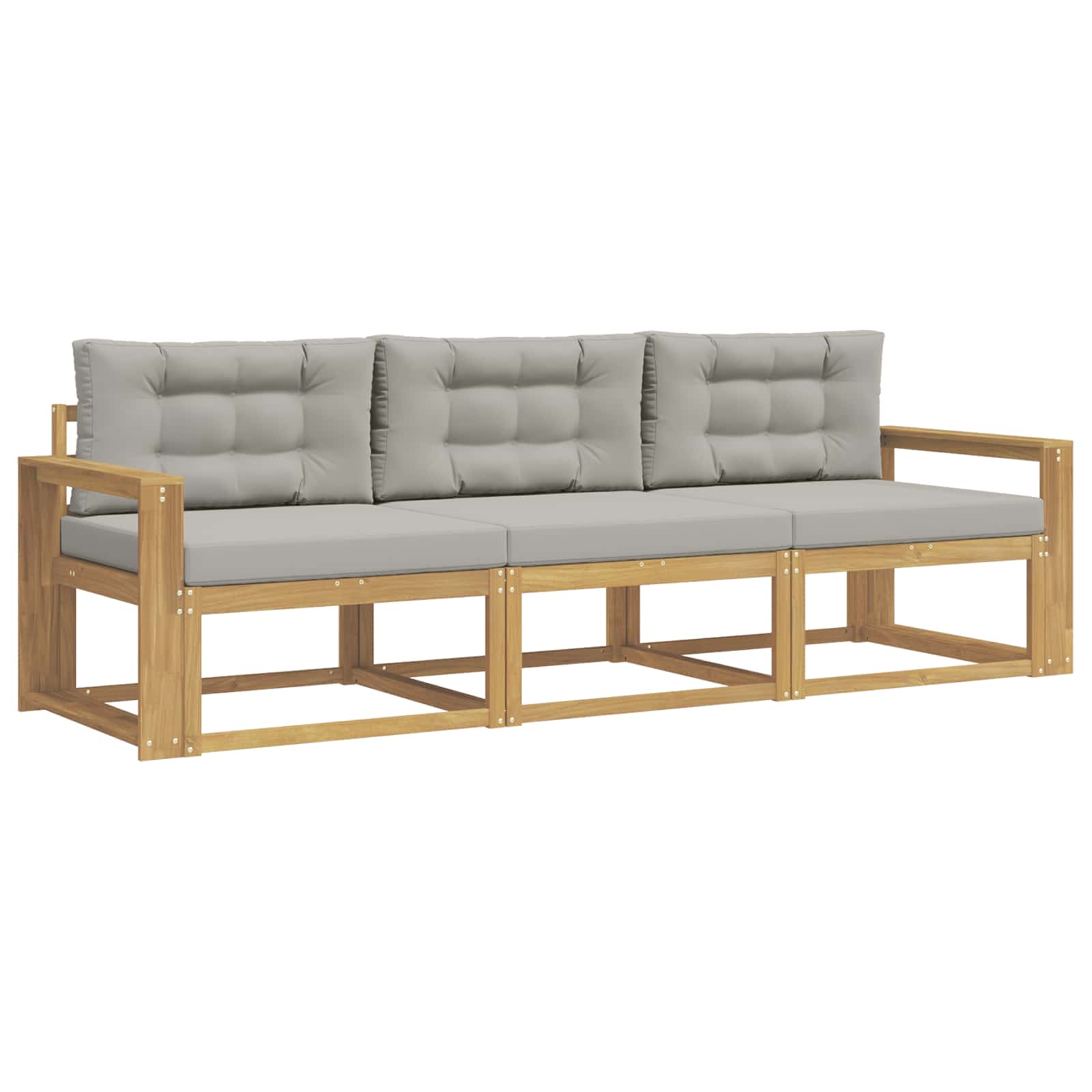Set vanjskih sofa 3 pcs Bijela i svjetlosiva Poliester