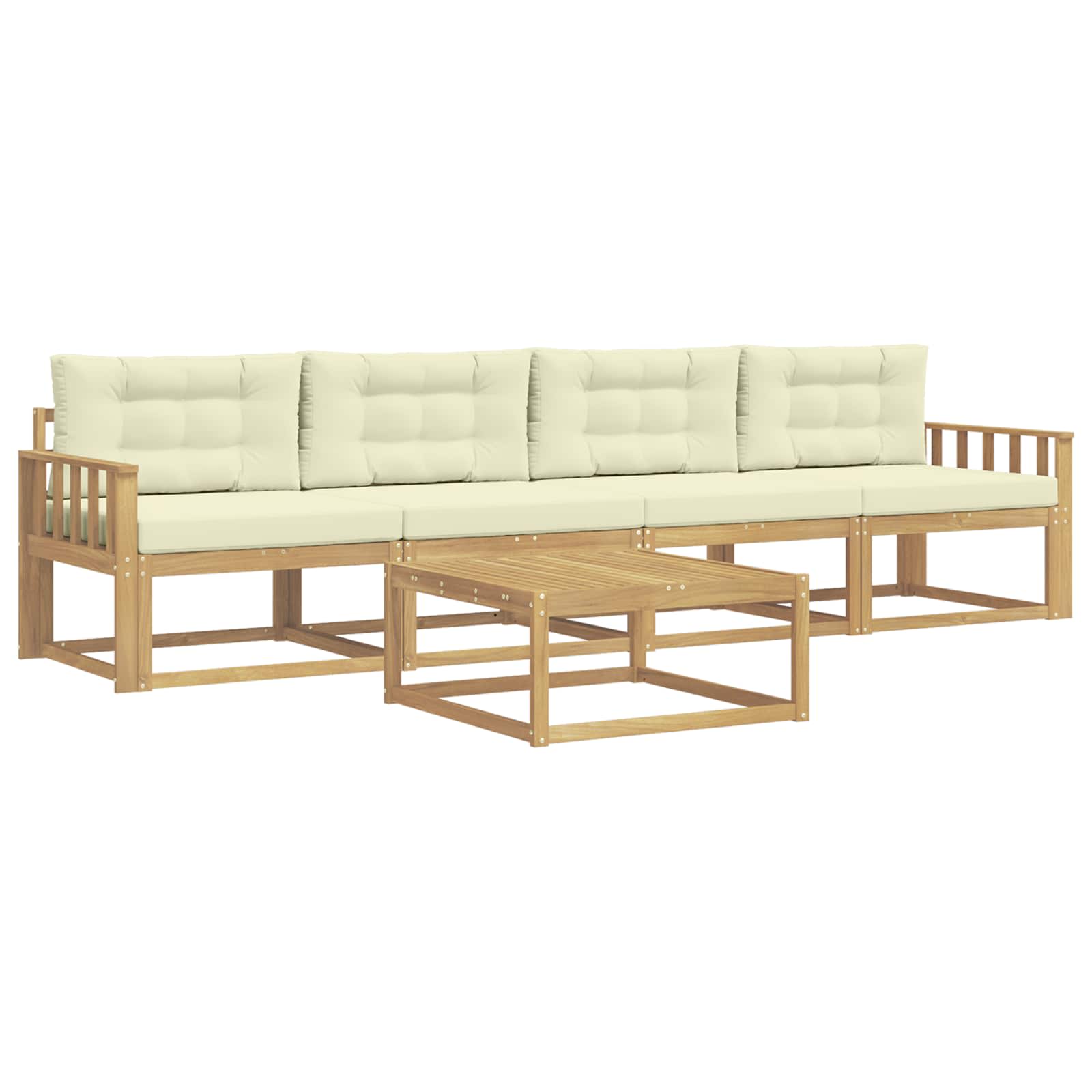 Set vanjskih sofa 4 kom. Bijela i krem