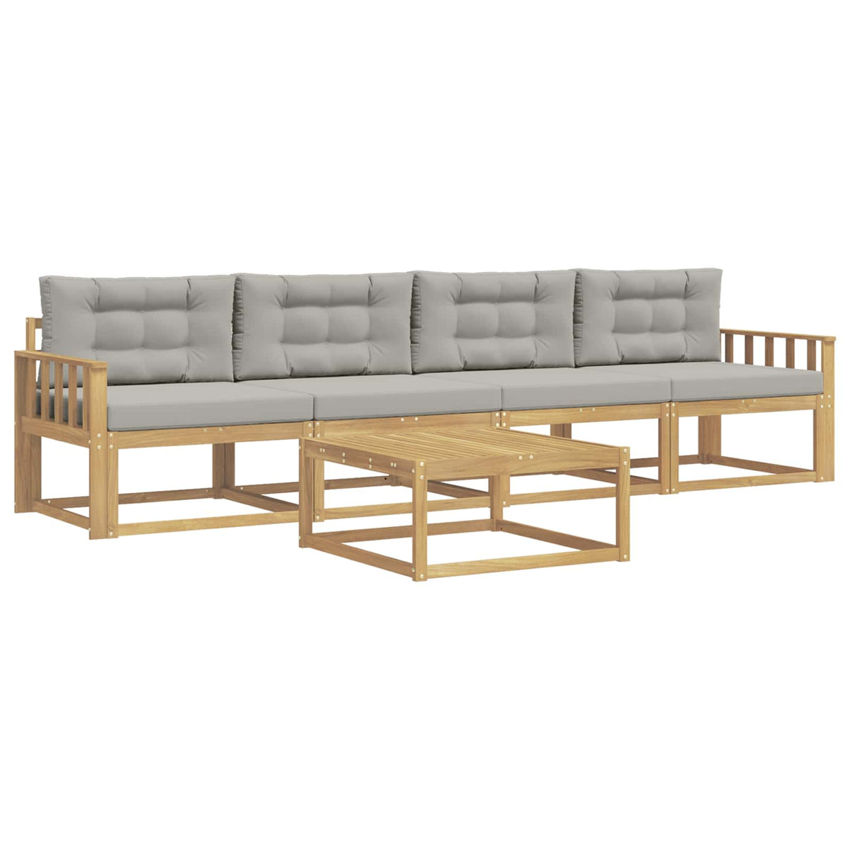 Set vanjskih sofa 4 kom. Bijela i svjetlosiva