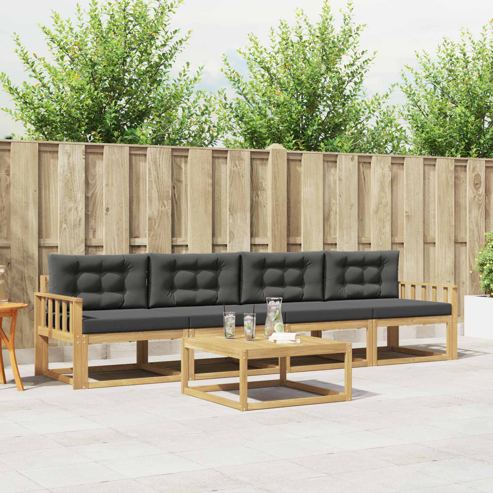 Set vanjskih sofa 4 kom. Bijela i antracit