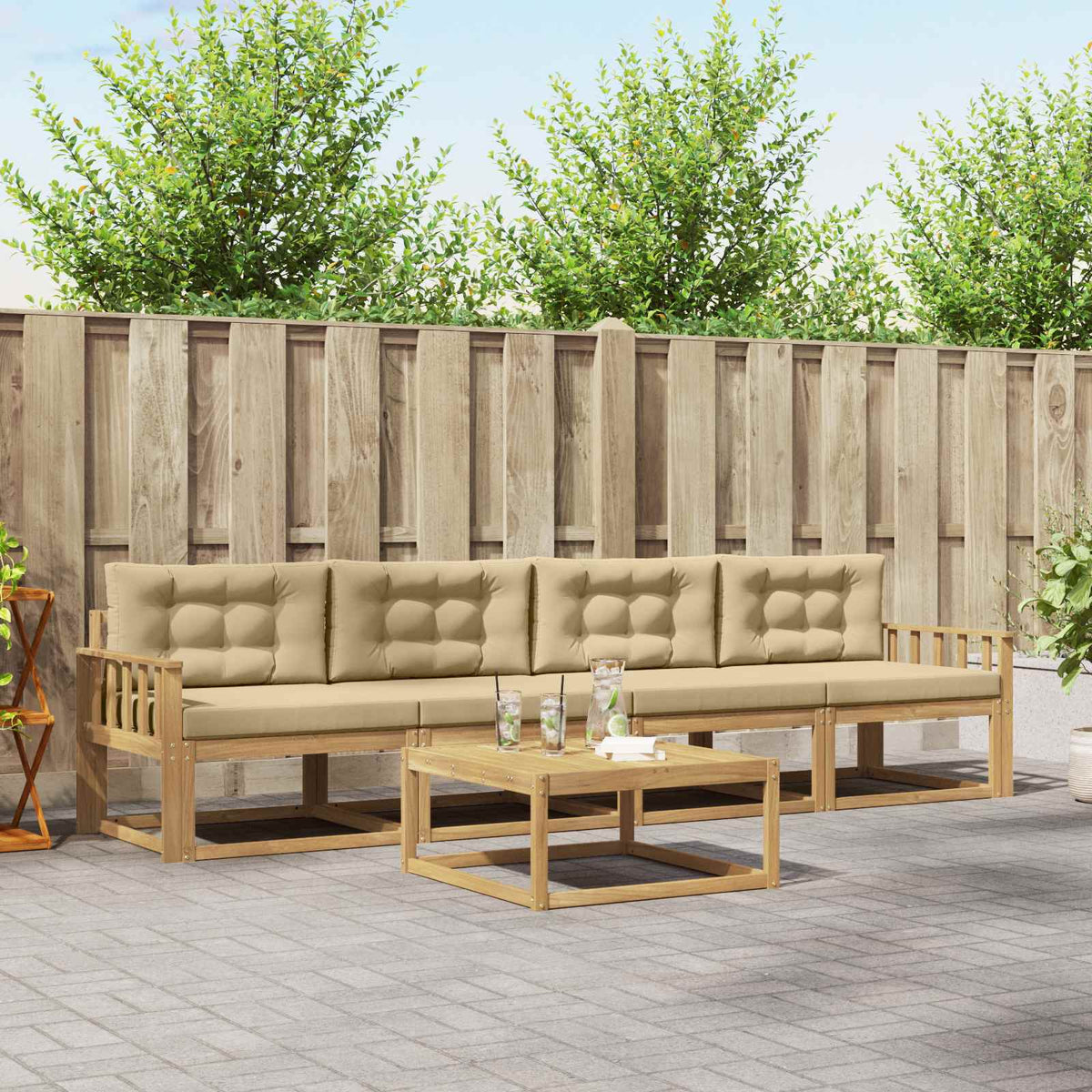Set vanjskih sofa 4 kom. Bijela i bež