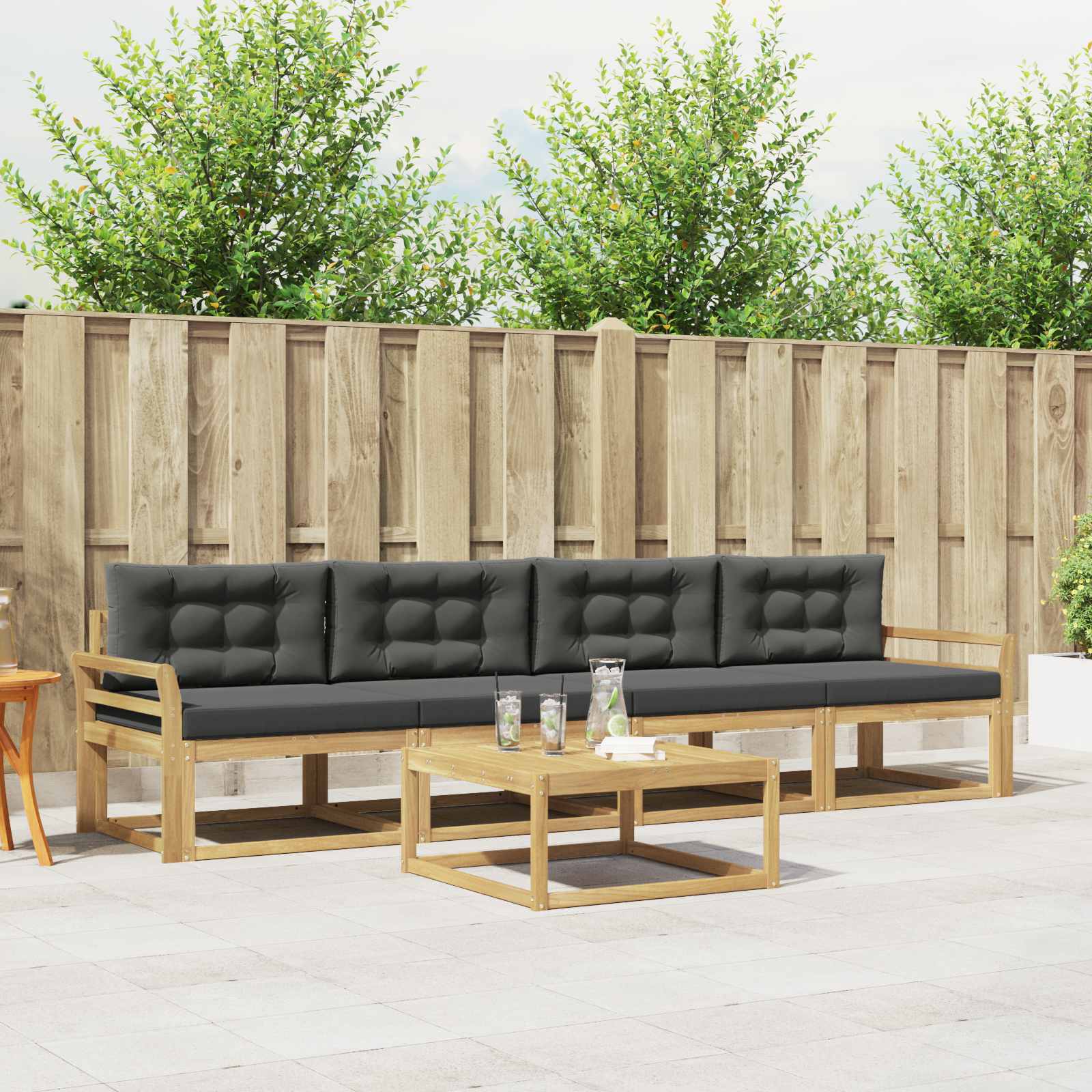 Set vanjskih sofa 4 kom. Bijela i antracit