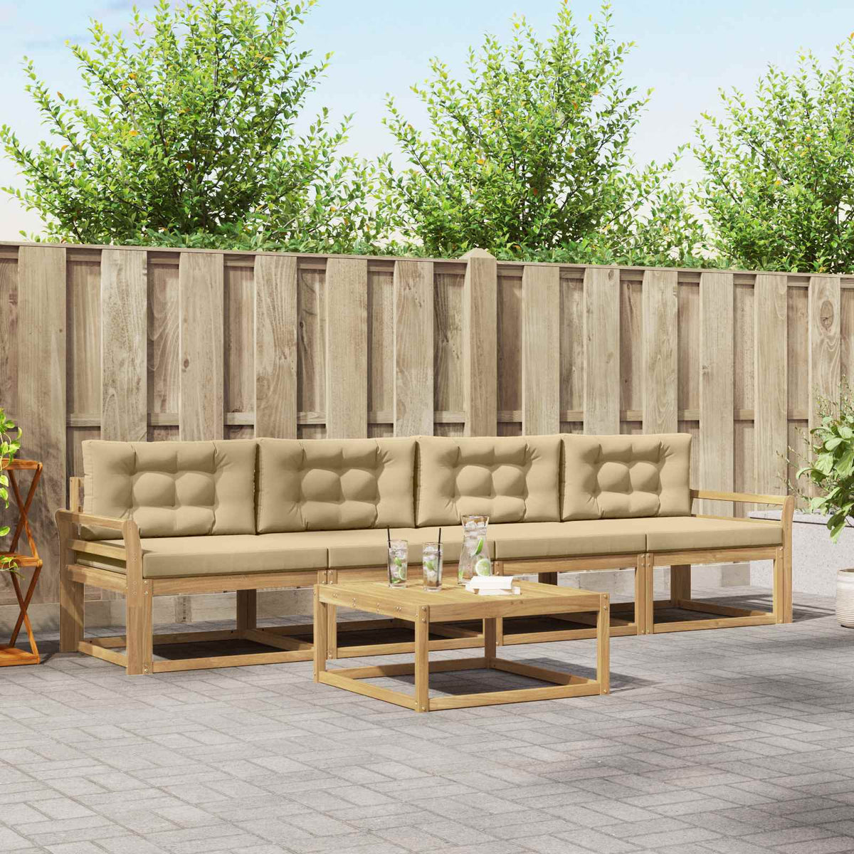 Set vanjskih sofa 4 kom. Bijela i bež