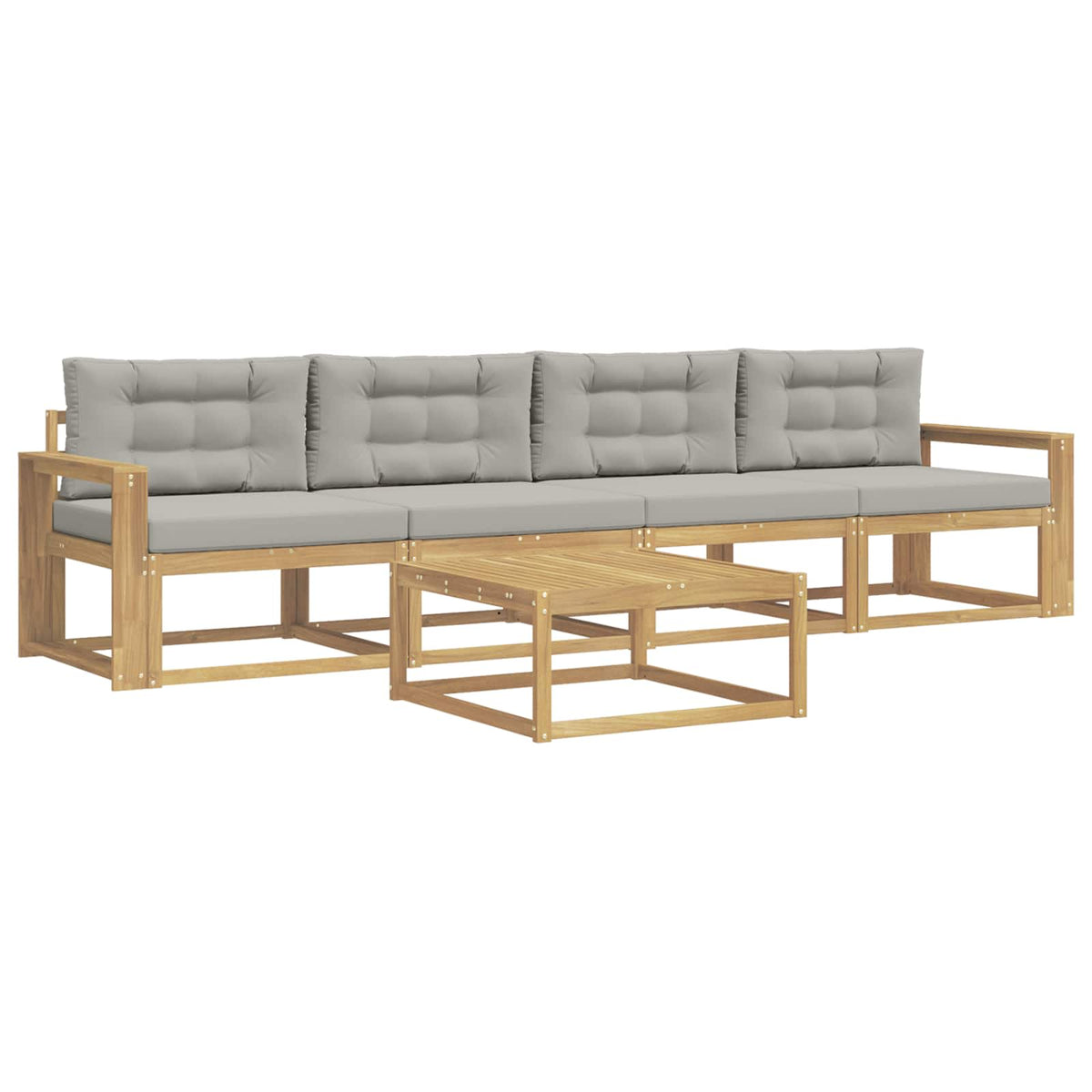 Set vanjskih sofa 4 kom. Bijela i svjetlosiva