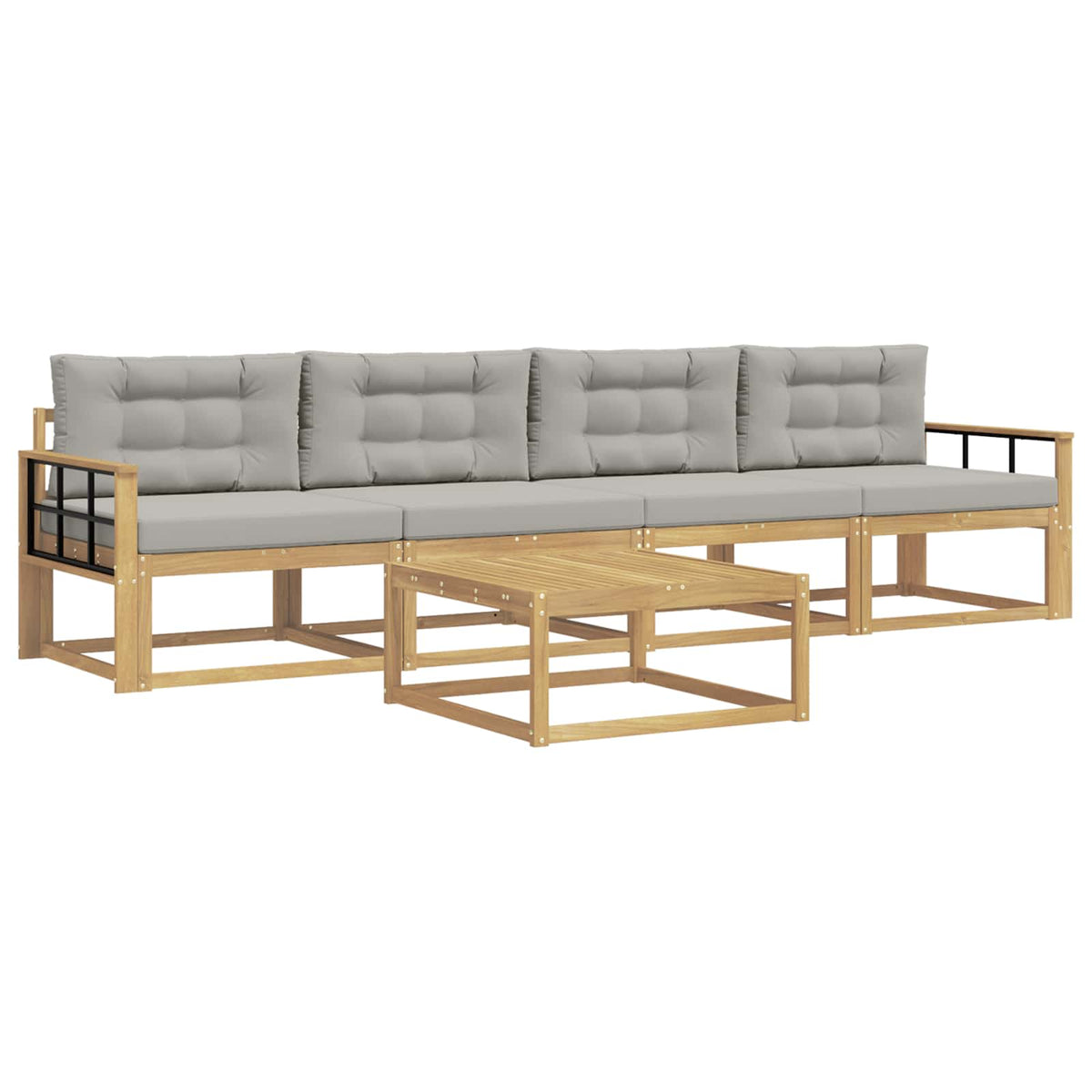 Set vanjskih sofa 4 kom. Bijela i svjetlosiva